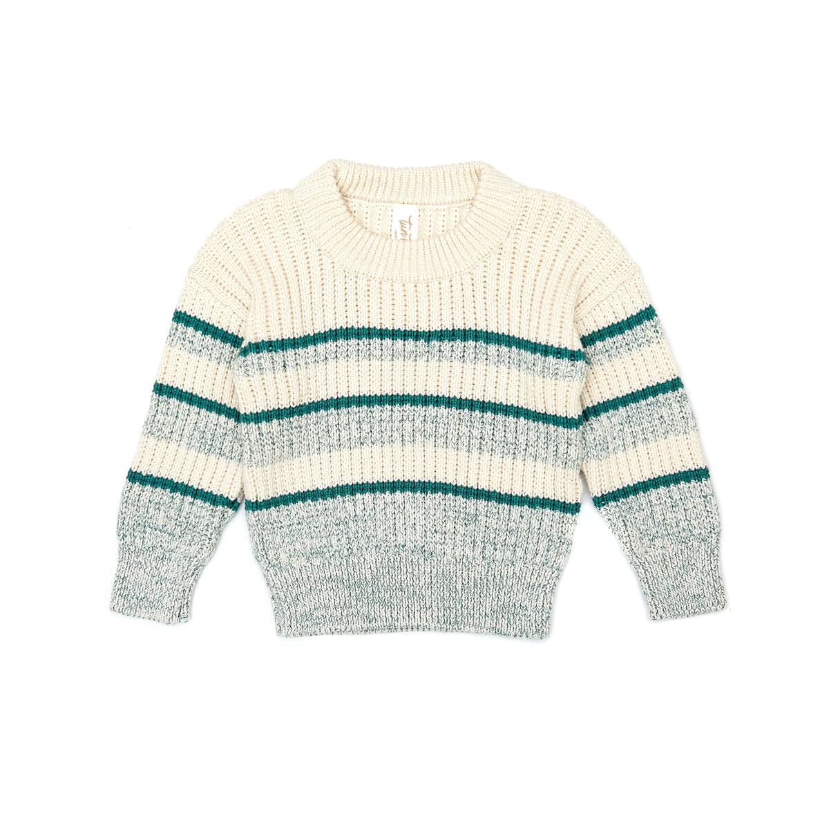 Spruce Green & Natural Ethan Knitted Sweater