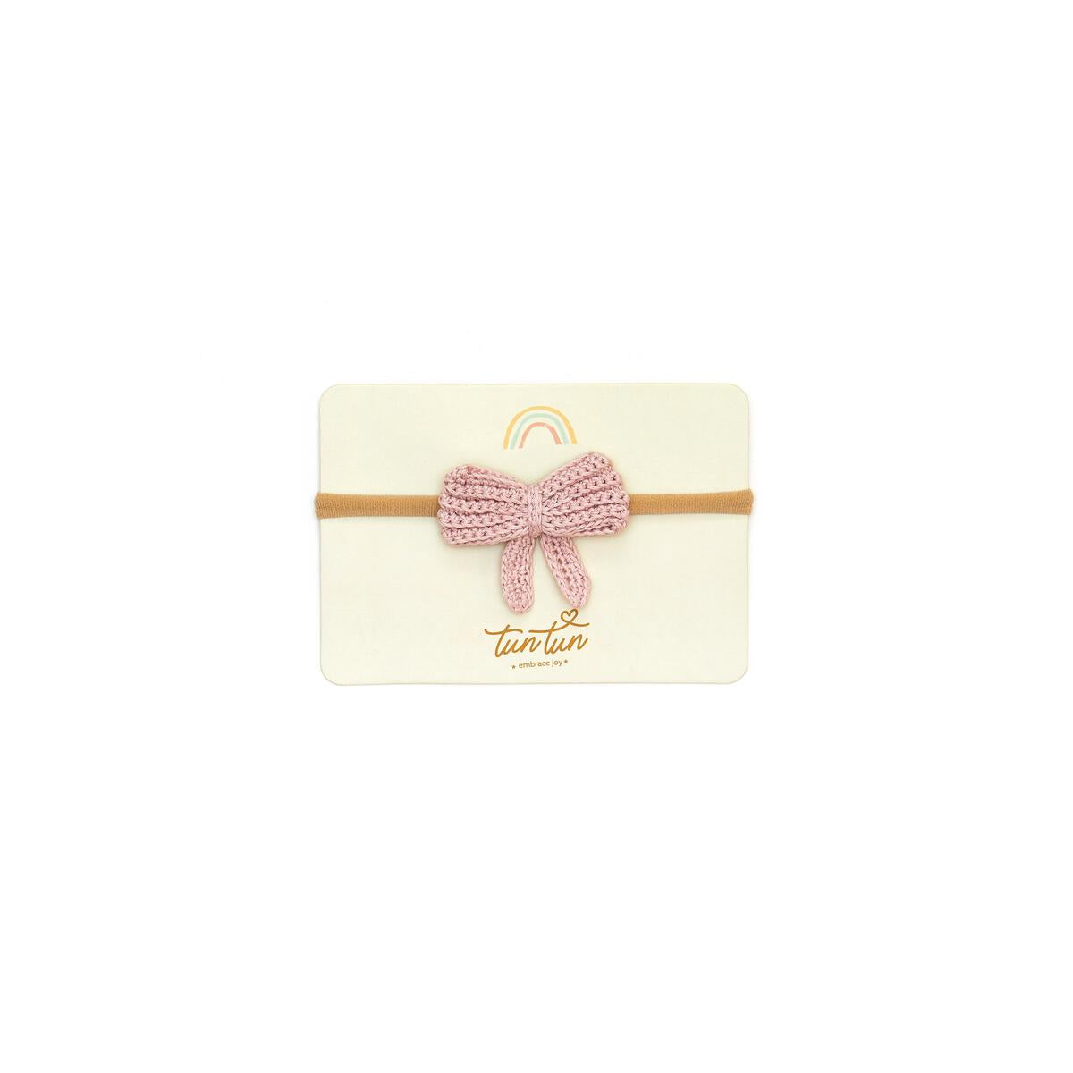 Pink Knitted Bow Headband