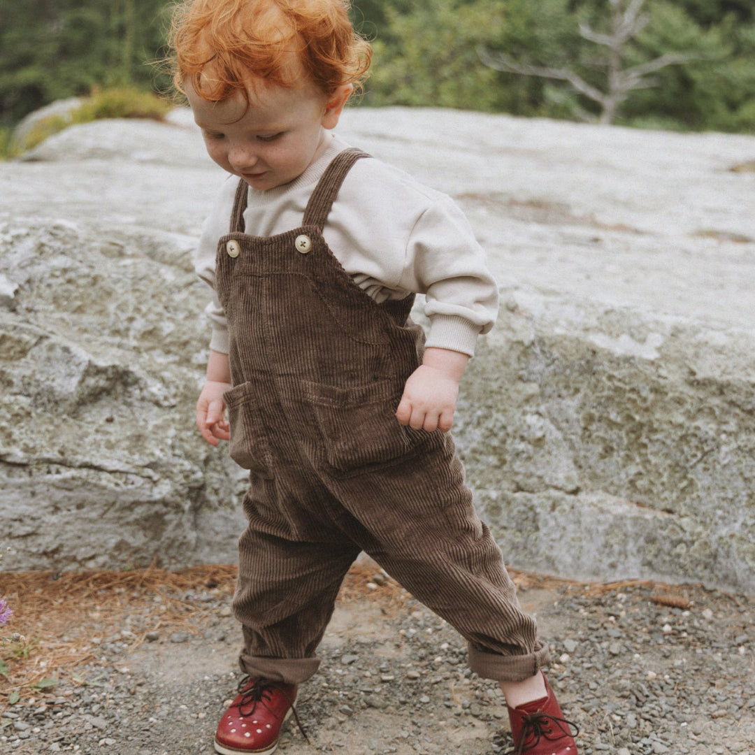 Umber Corduroy Overall Set