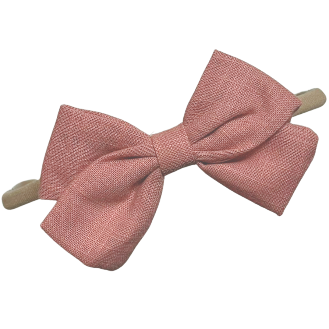 Mauve Gauze Bow Mini Ella Baby Band