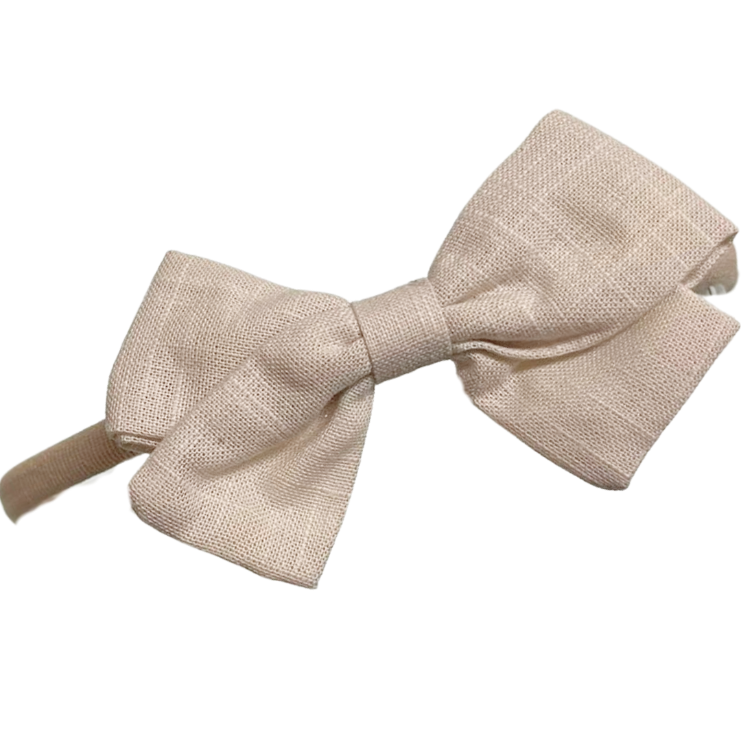 Taupe Gauze Bow Mini Ella Baby Band