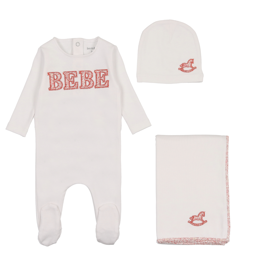Arctic White Gilrs Bebe Ditsy Print Layette Set