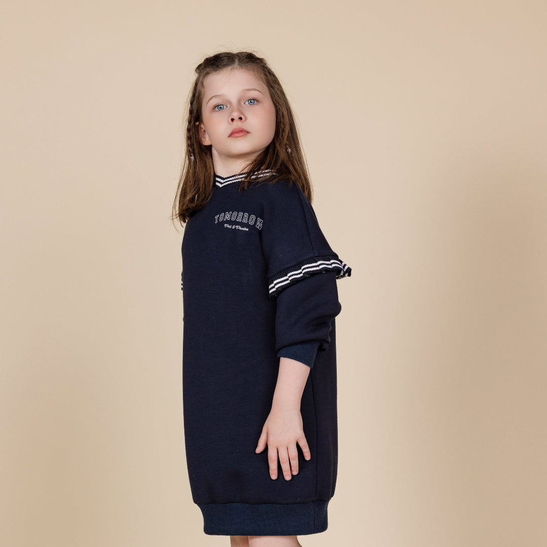 Navy Tomorrow Sweatshirt Dress
