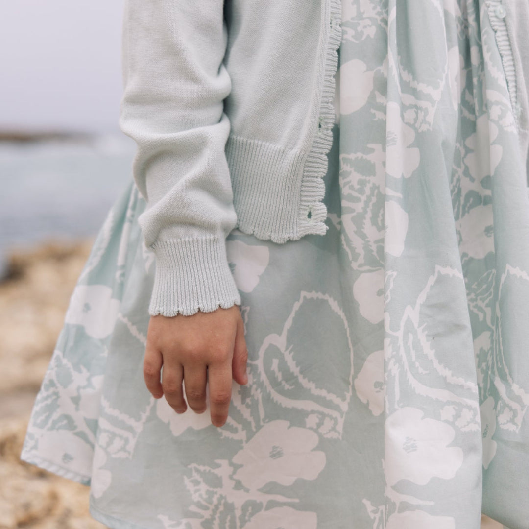 Floral Print Stitched Down Collar L/S Dress