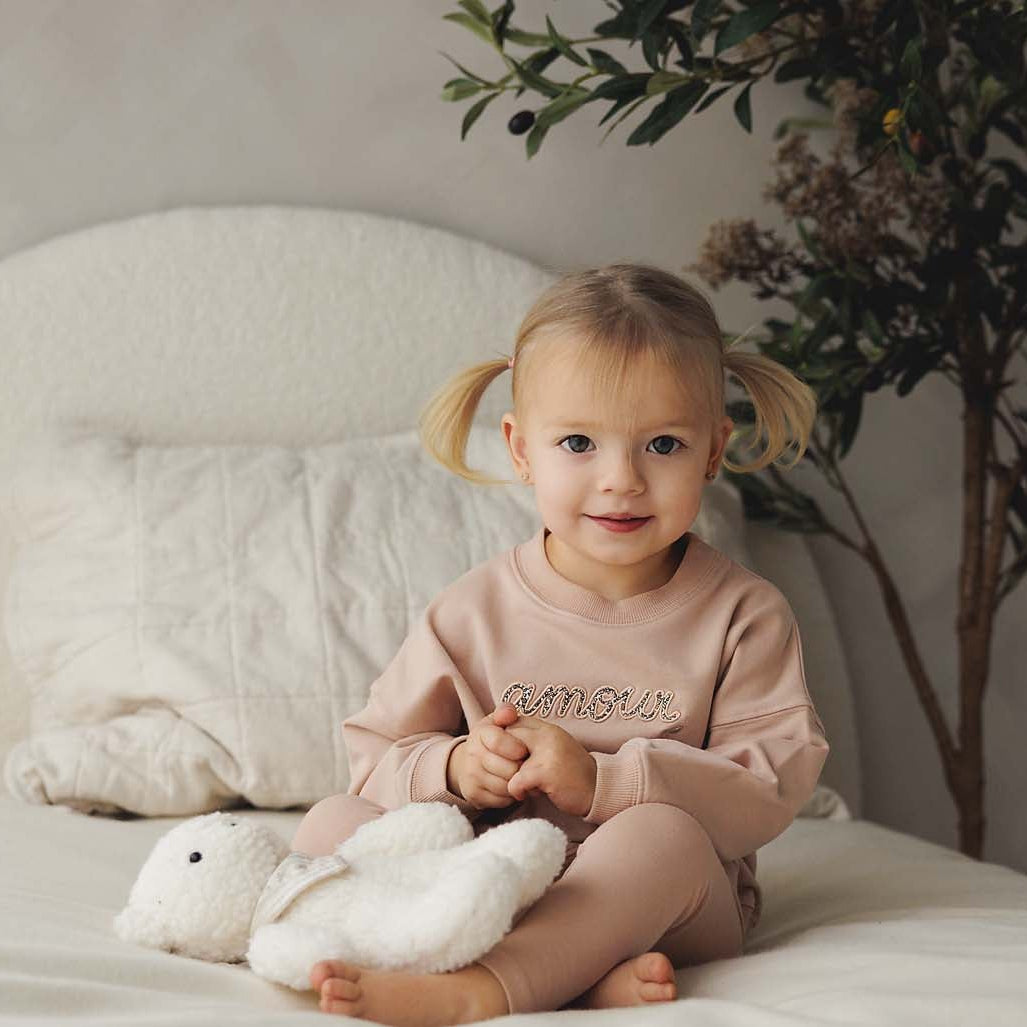 Dusty Pink Floral Sweatshirt Set