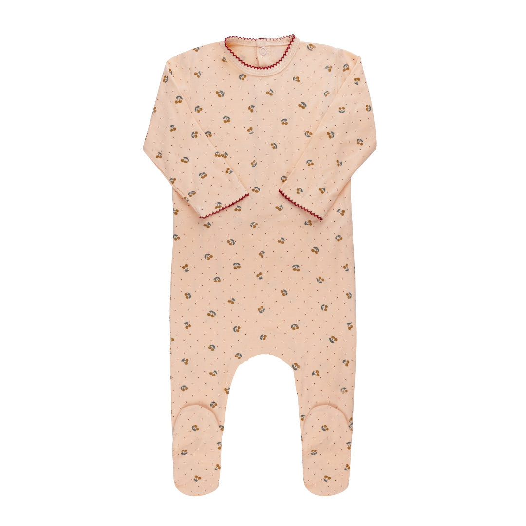 Pink Modal Cherry Print Collection Footie