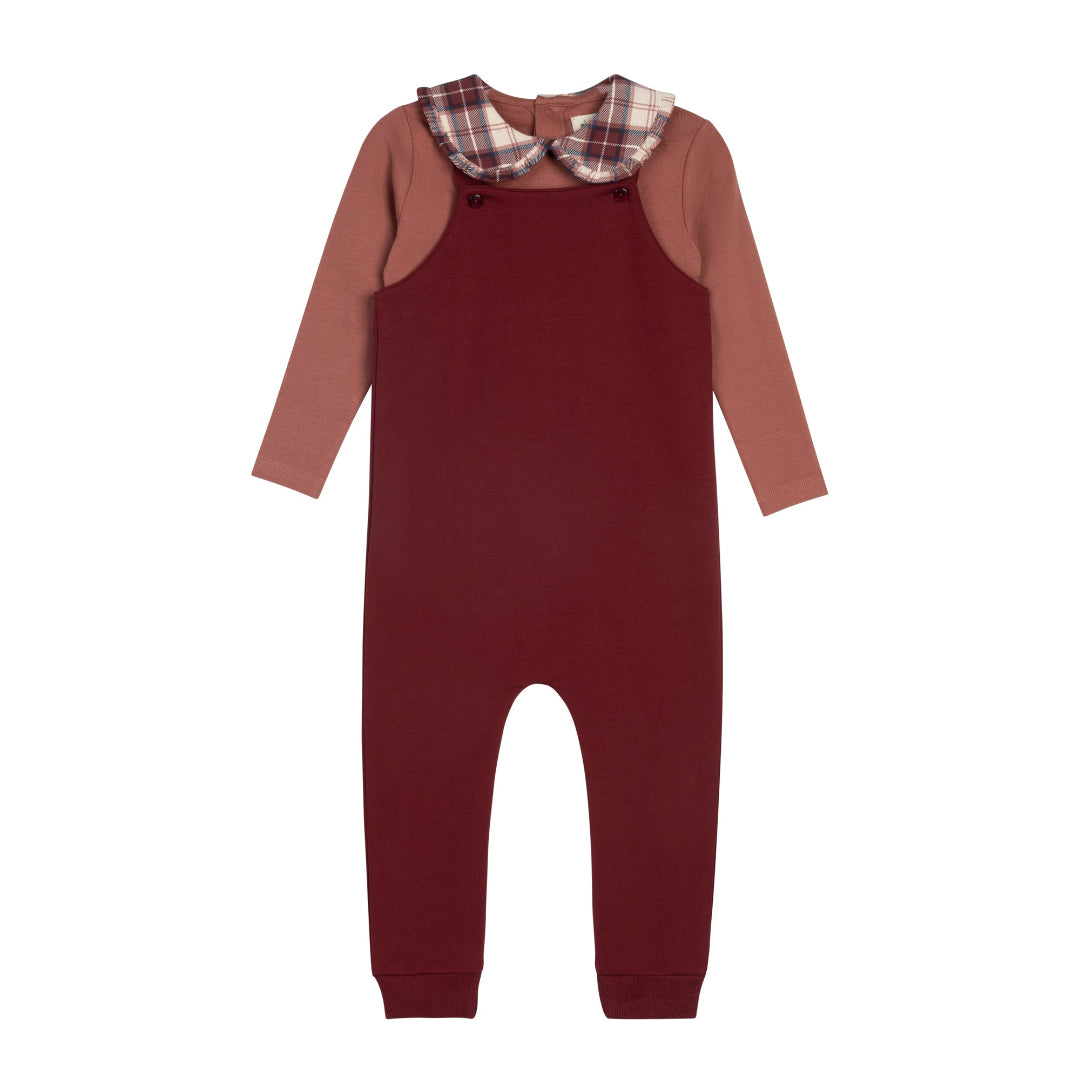 Pink French Terry Scottish Collection Body Suit + Overalls
