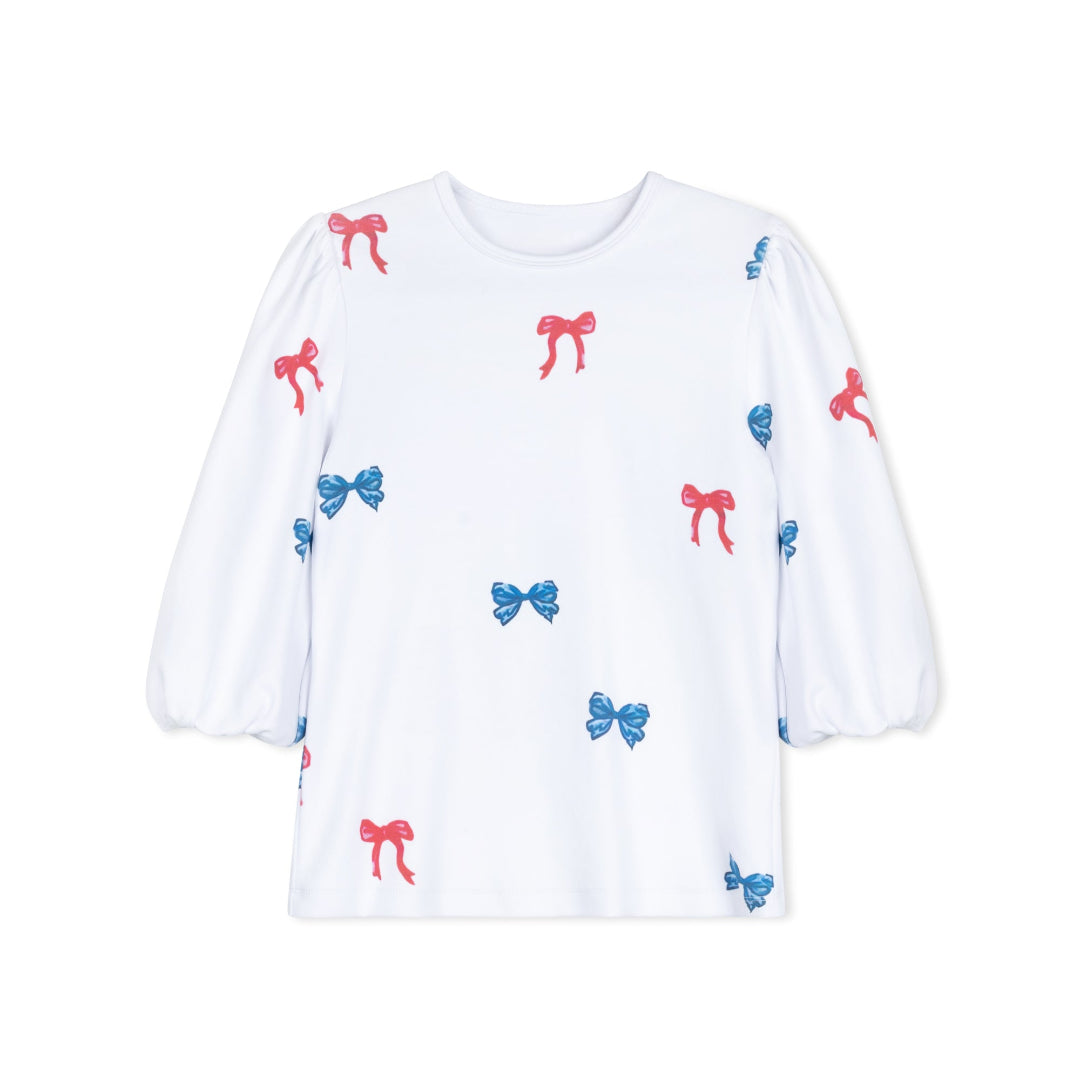 Red/Blue Bow Tee