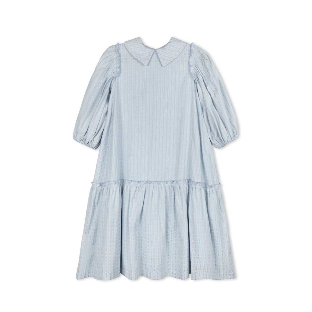 Blue Floral Stripe Dress