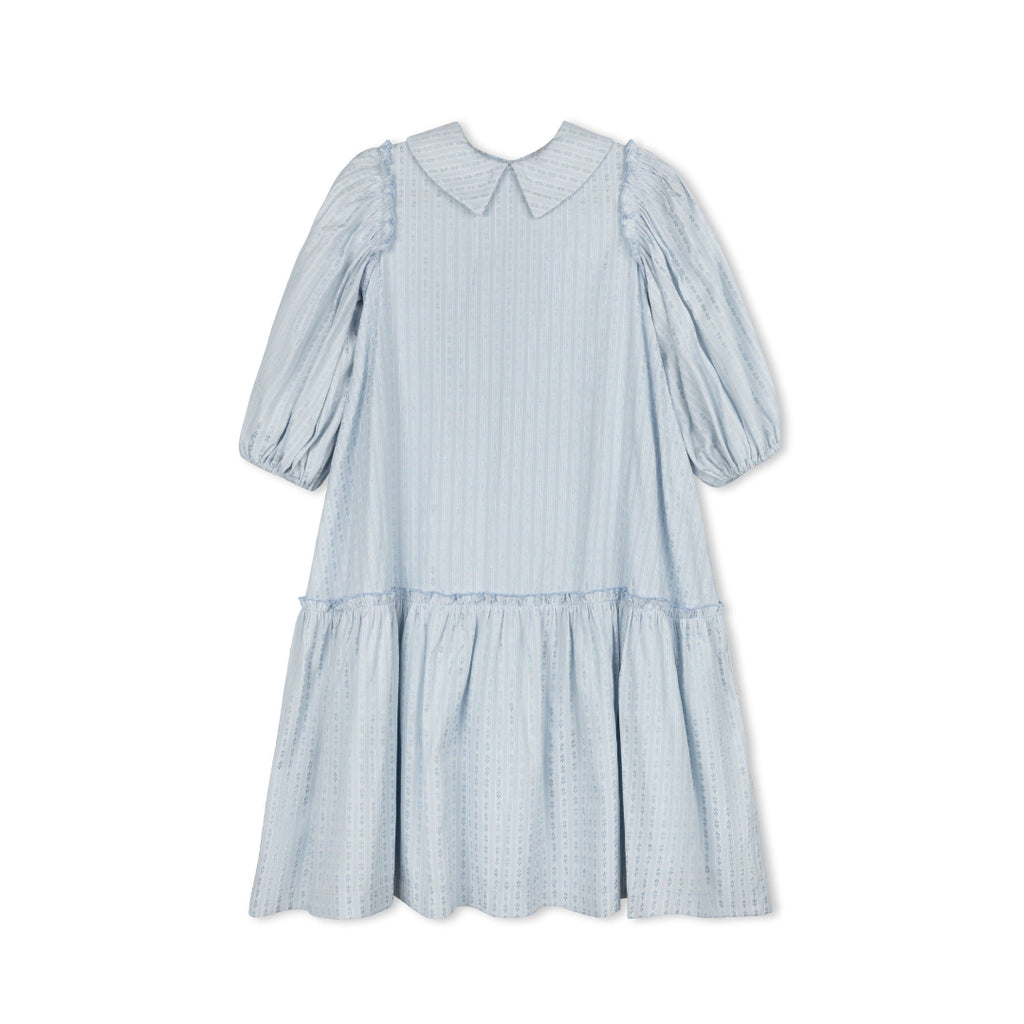 Blue Floral Stripe Dress 4