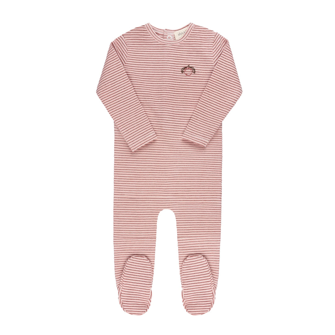 Pink Metallic Stripe Footie