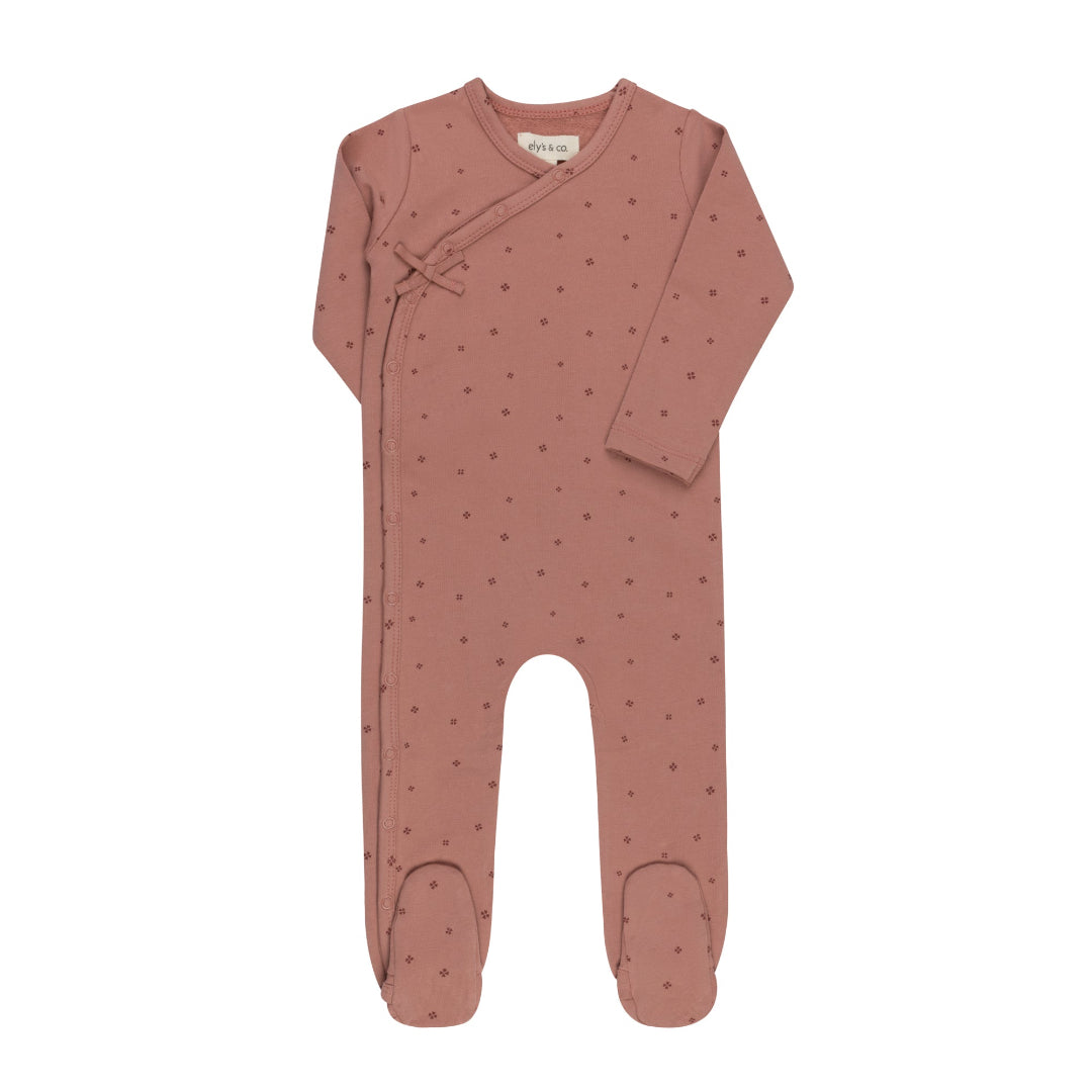 Pink Clover Print Collection Footie