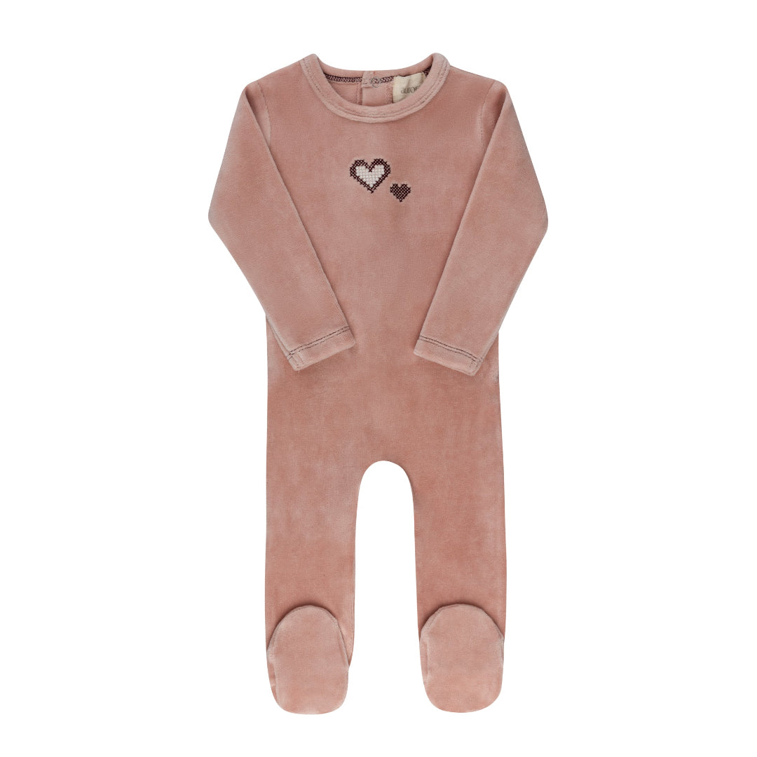 Pink Cross Stitch Collection Footie