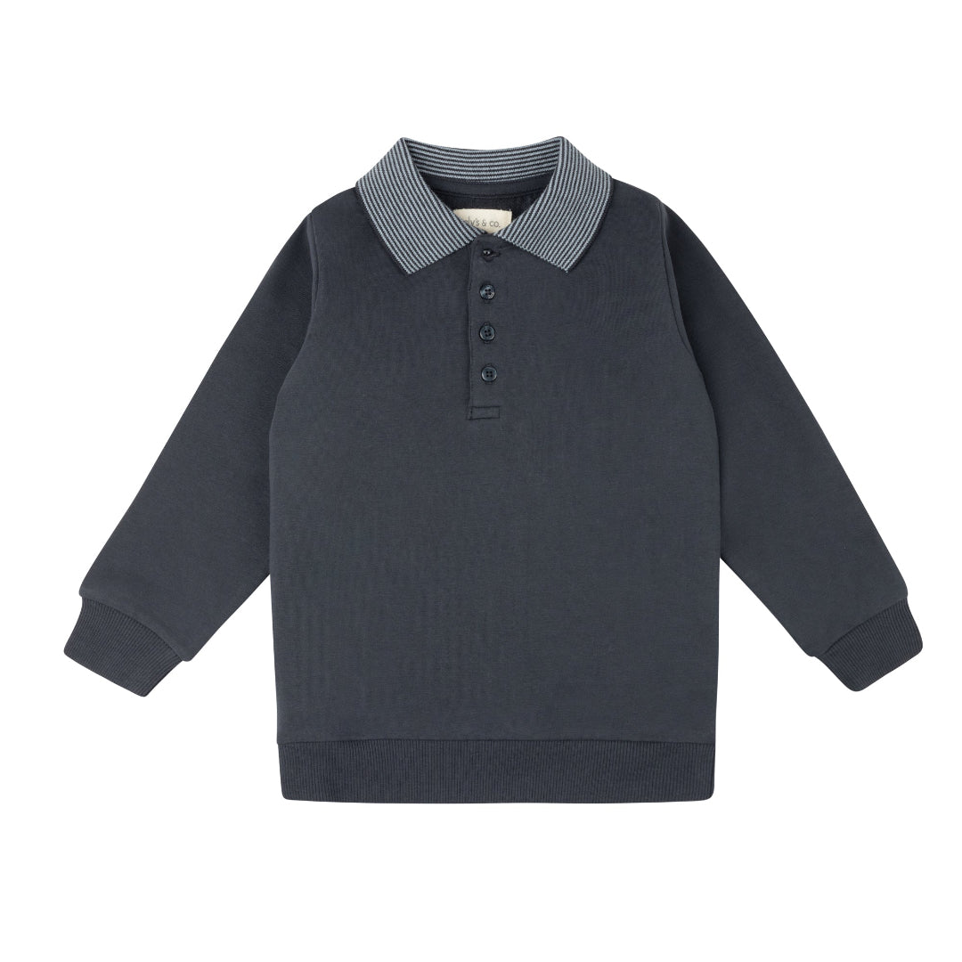 Navy Autumn Kids Collection Polo Sweatshirt