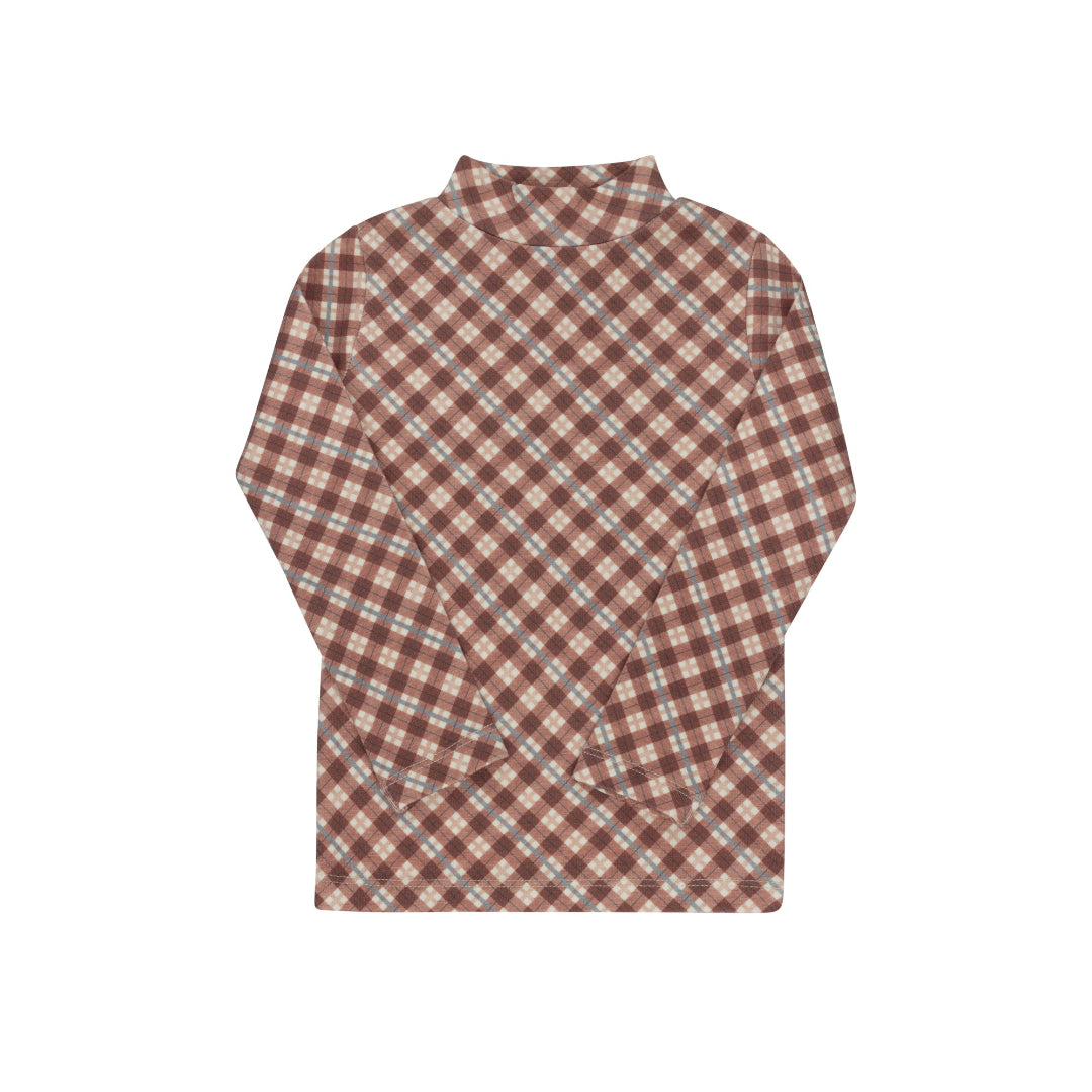 Pink Velour Plaid Bear Collection Overalls And Turtleneck