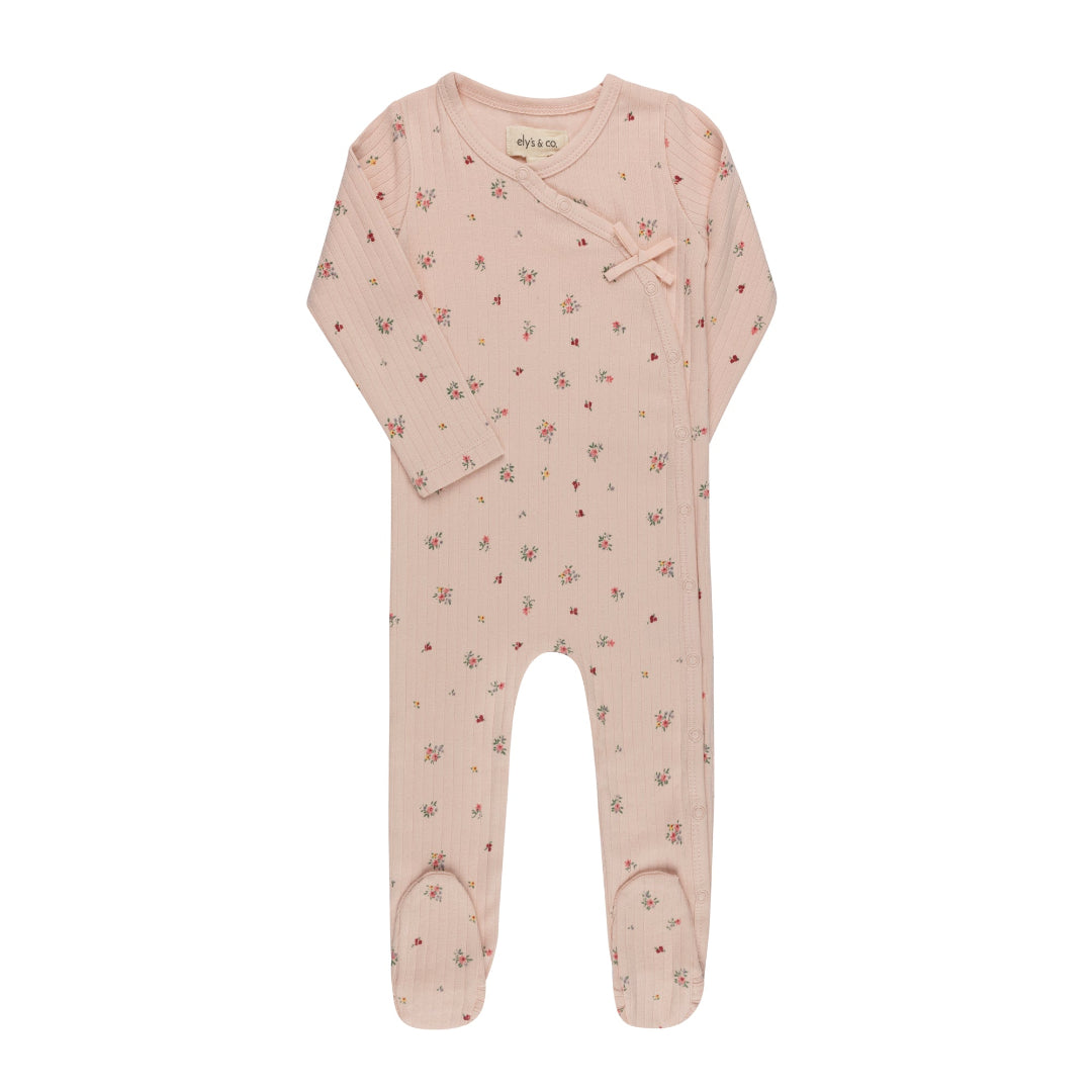 Pink Floral Printed Floral Star Collection Footie