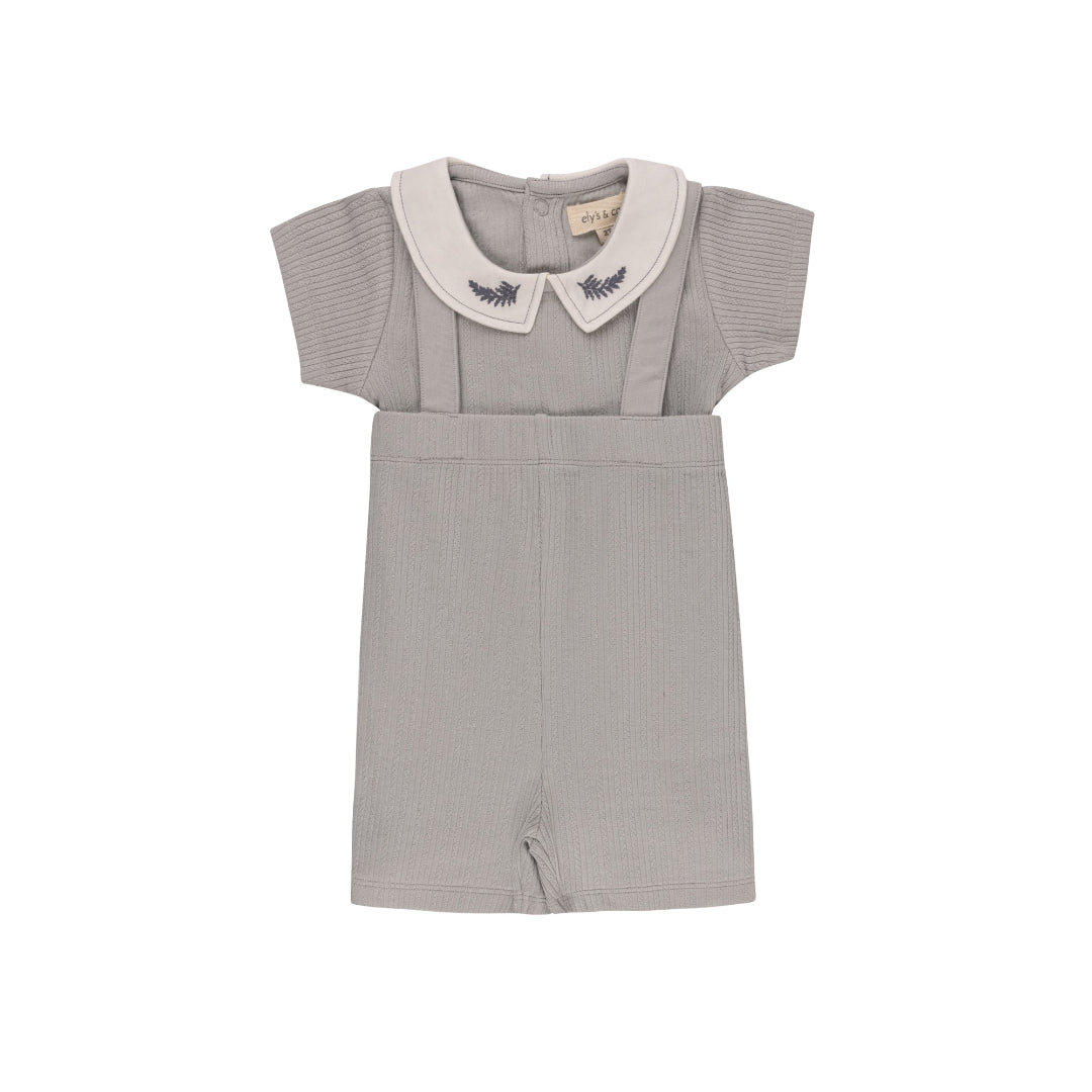 Blue Leaf Organic Embroidered Collar 2pc Set