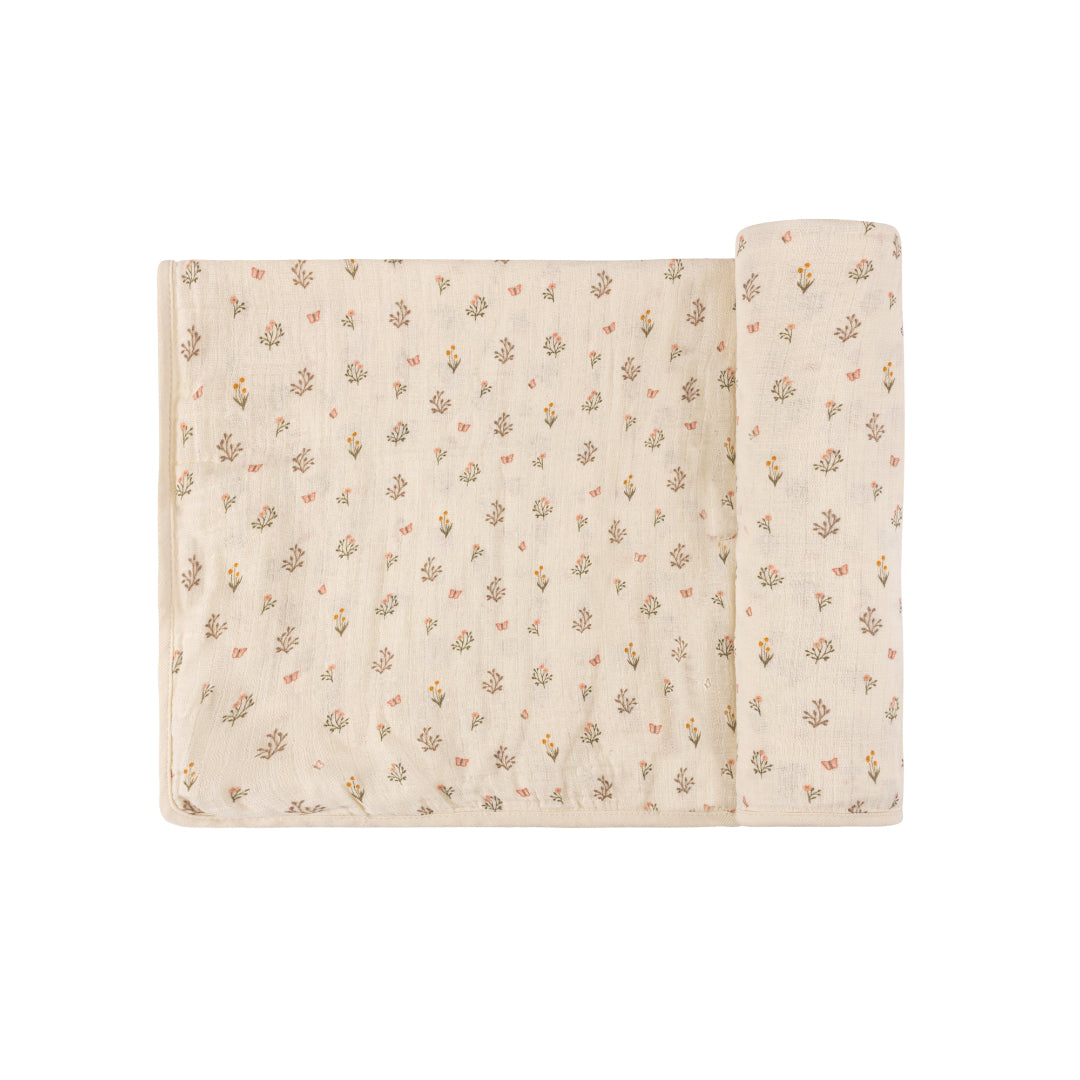 Ivory Girl Garden Floral Muslin Swaddle