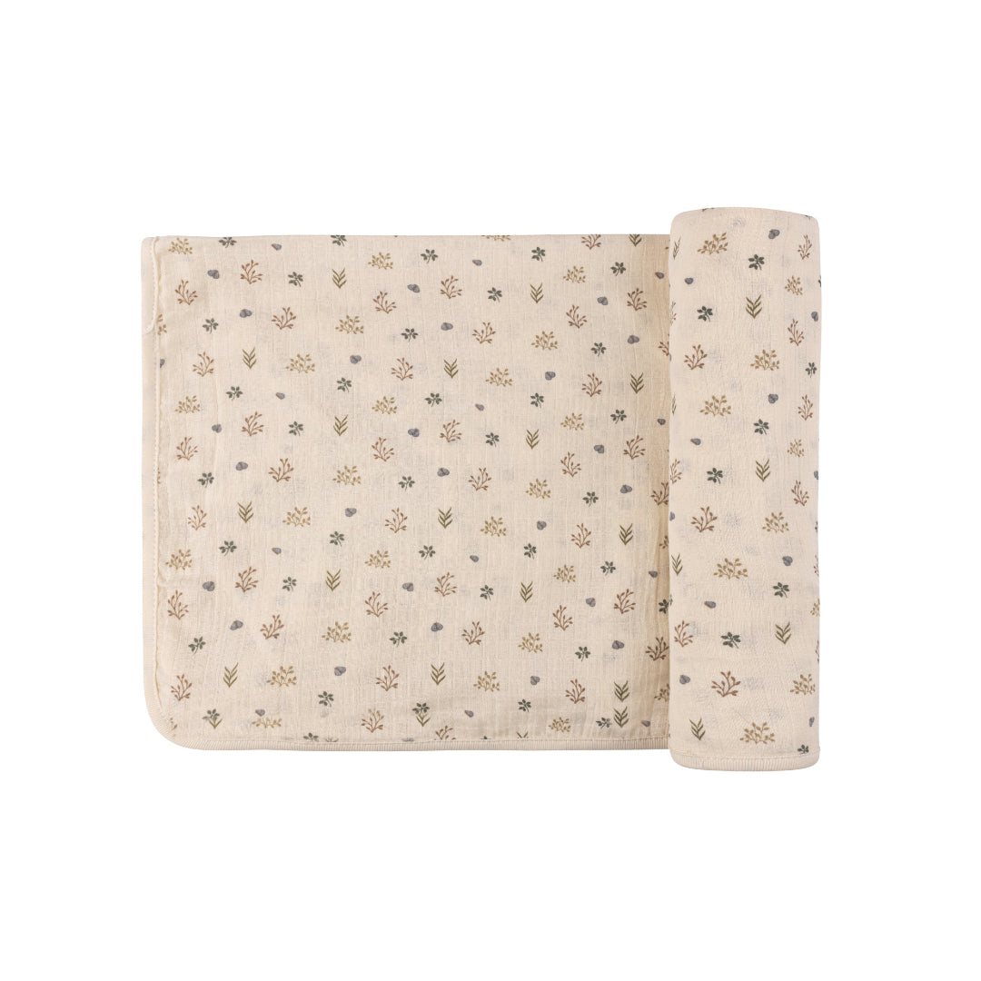 Ivory Boy Garden Floral Muslin Swaddle