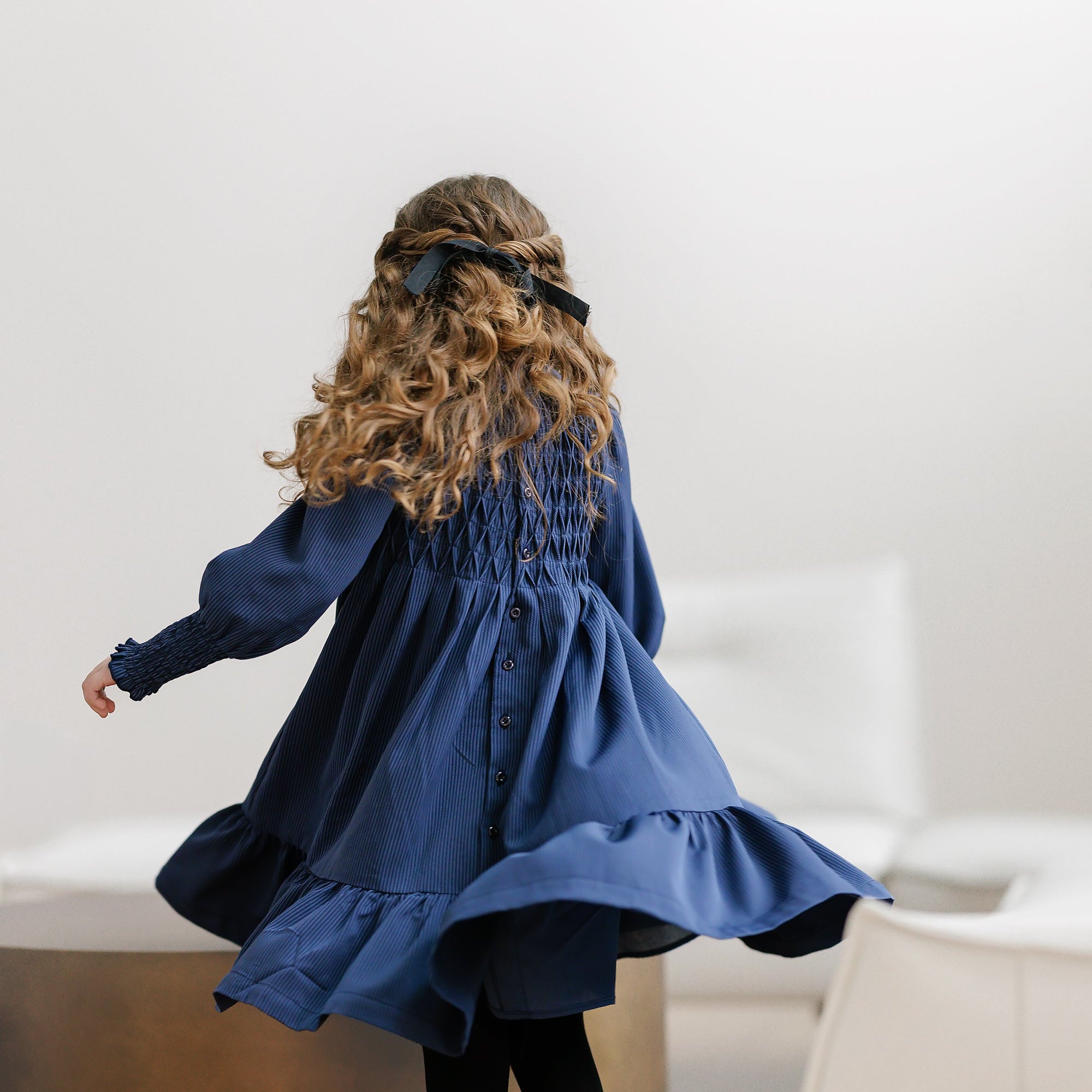 Blue Stripe Smocked Dress
