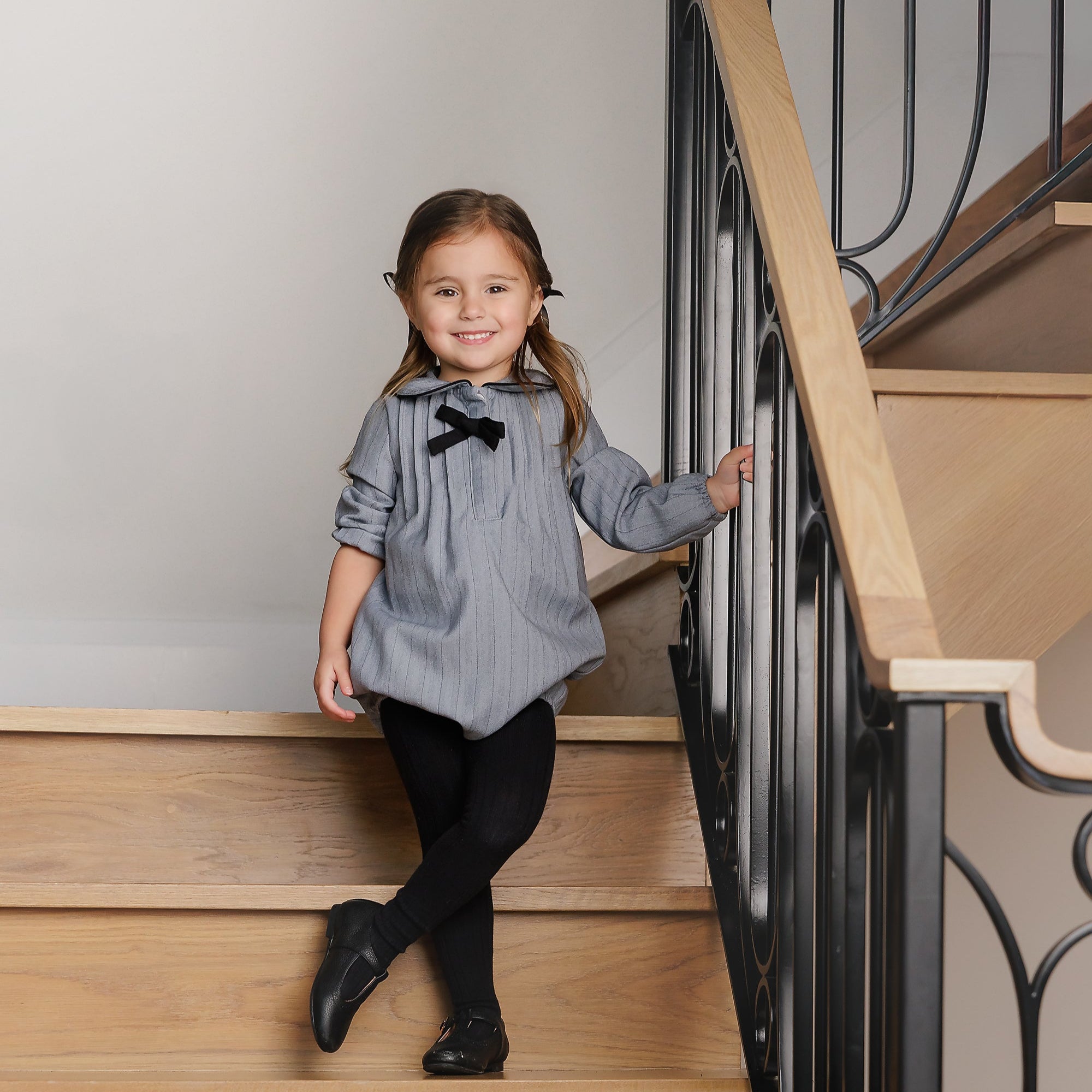 Grey Pinstripe Romper