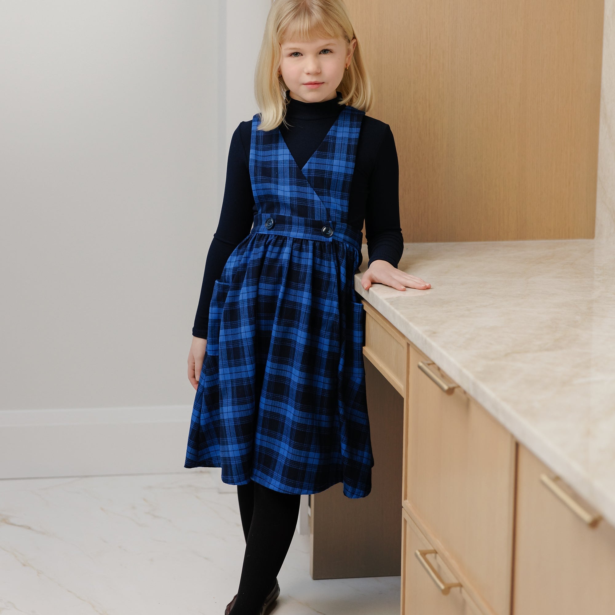 Blue Plaid Pinafore
