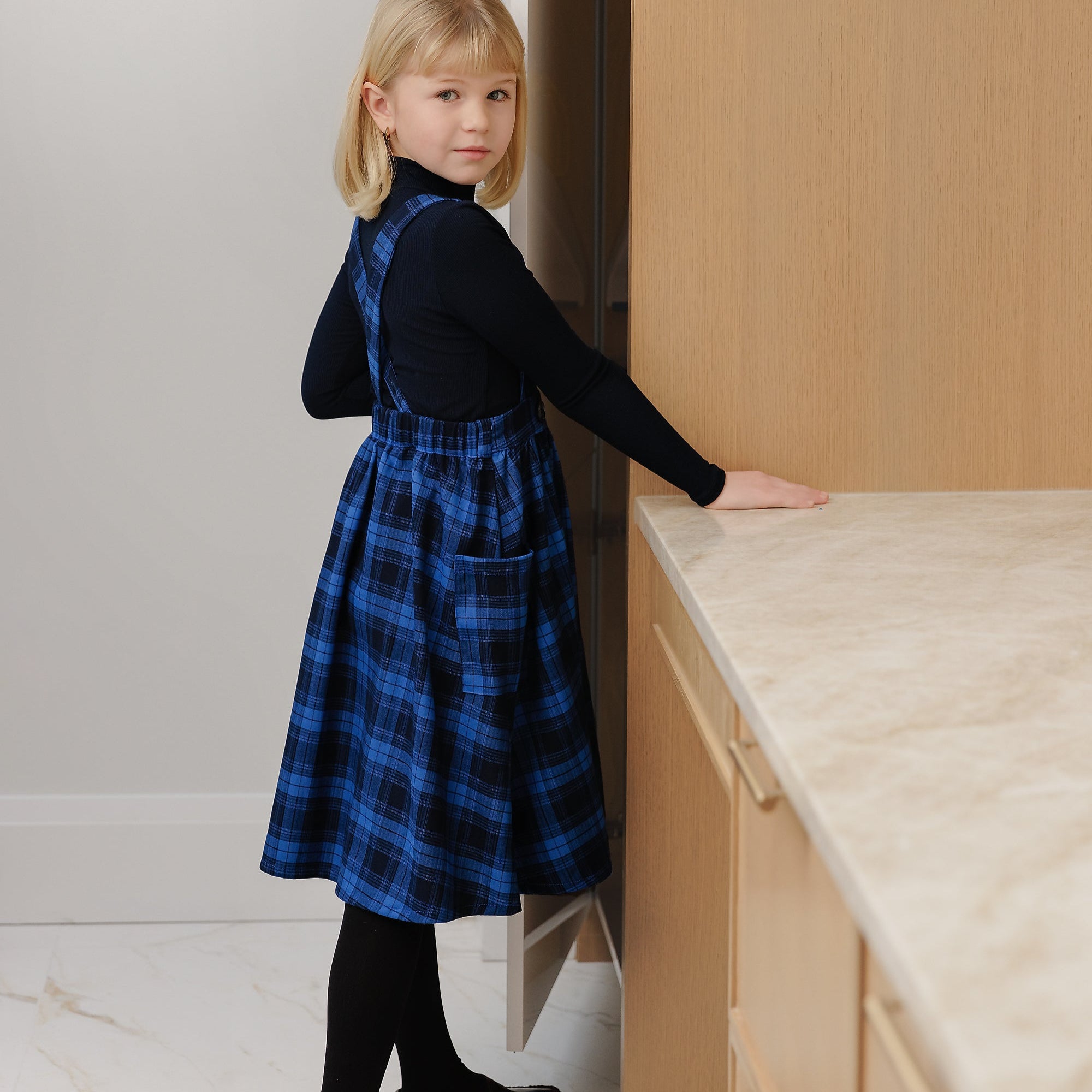 Blue Plaid Pinafore
