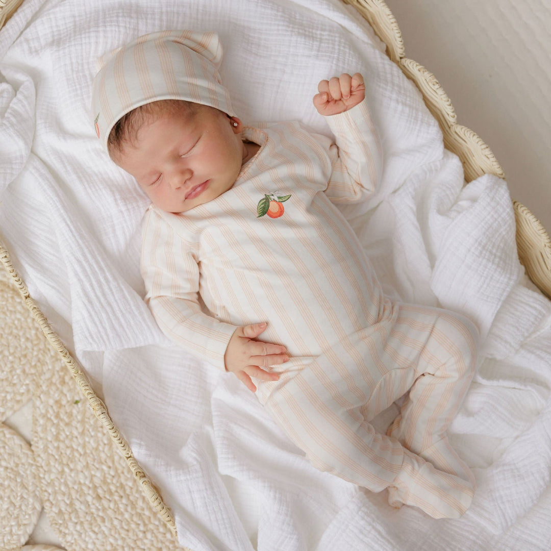 Peach Fruit Collection Footie + Beanie