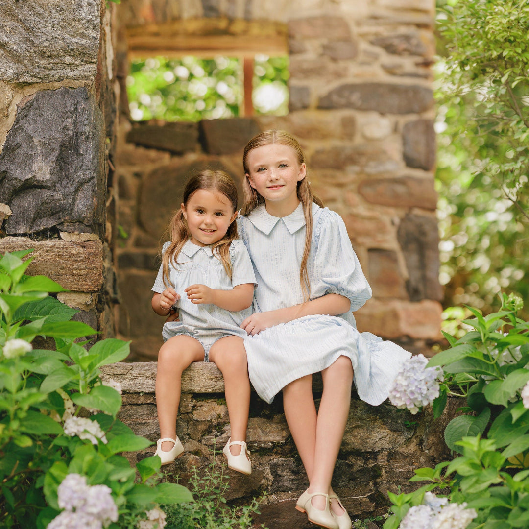 Blue Floral Stripe Dress