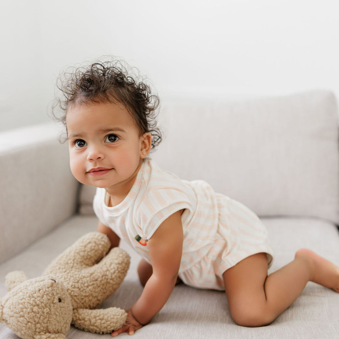 Peach Fruit Collection Romper