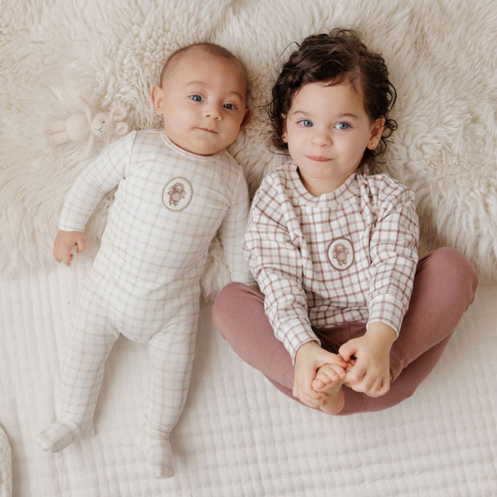 Mauve Plaid Sheep Collection Set