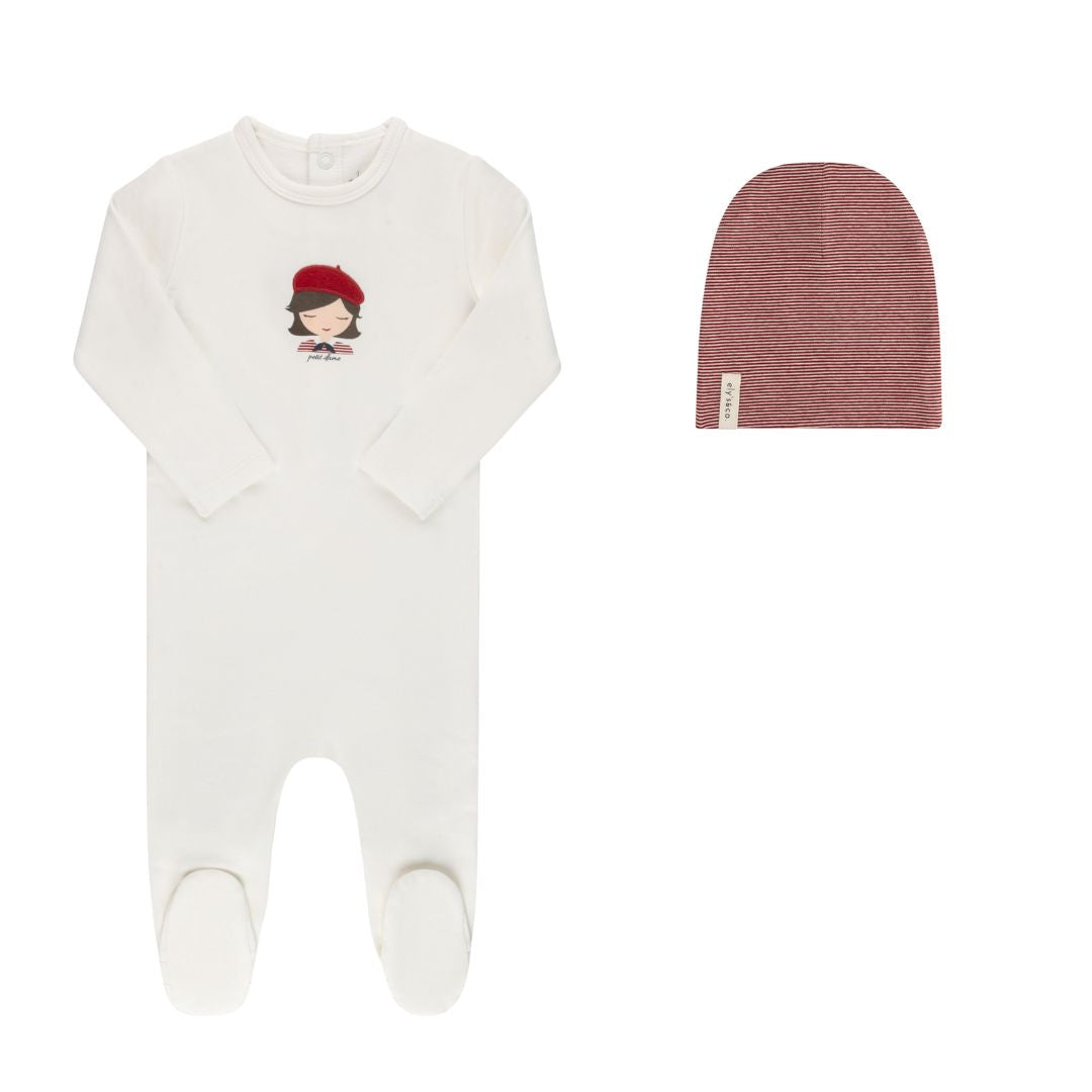 Ivory Organic French Terry French Girl Footie Set