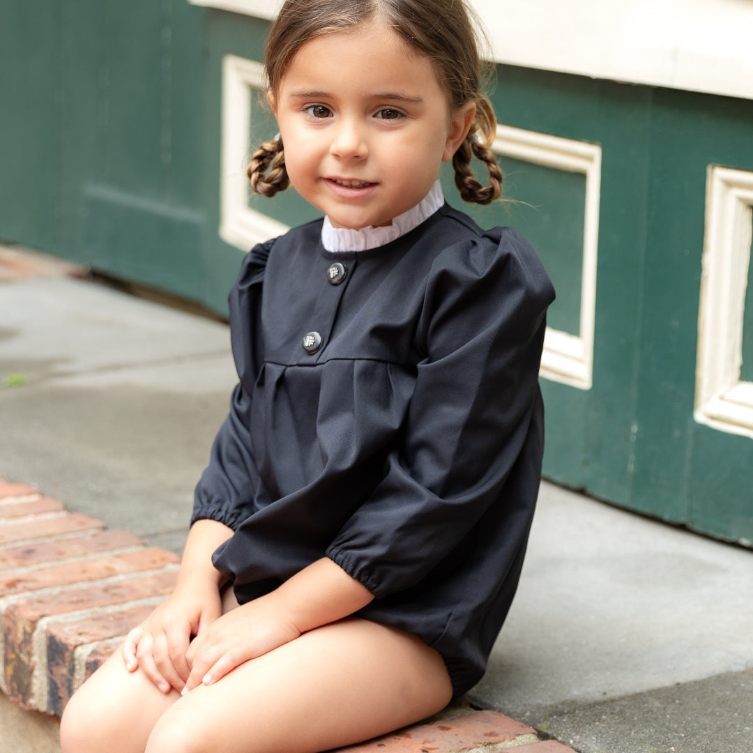 Black Taffeta Romper