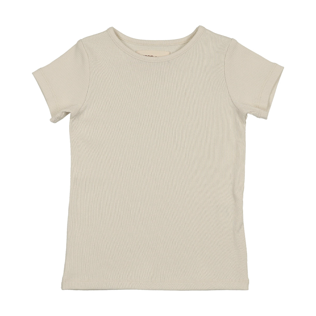 Cream Solid Short Sleeve T-Shirt