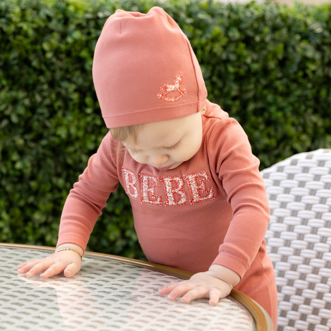 Petal Bebe Ditsy Print Footie with Beanie