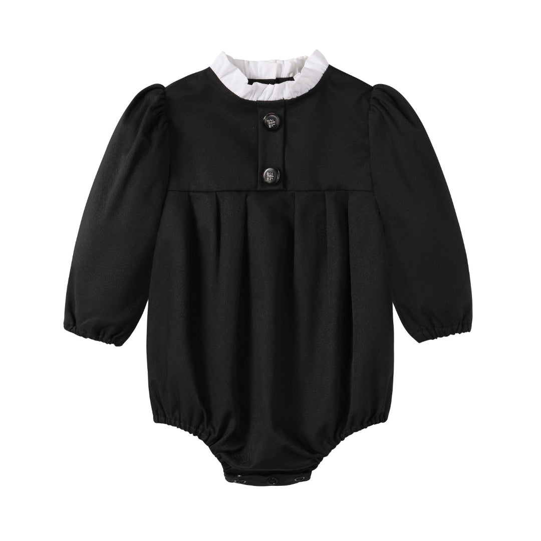 Black Taffeta Romper