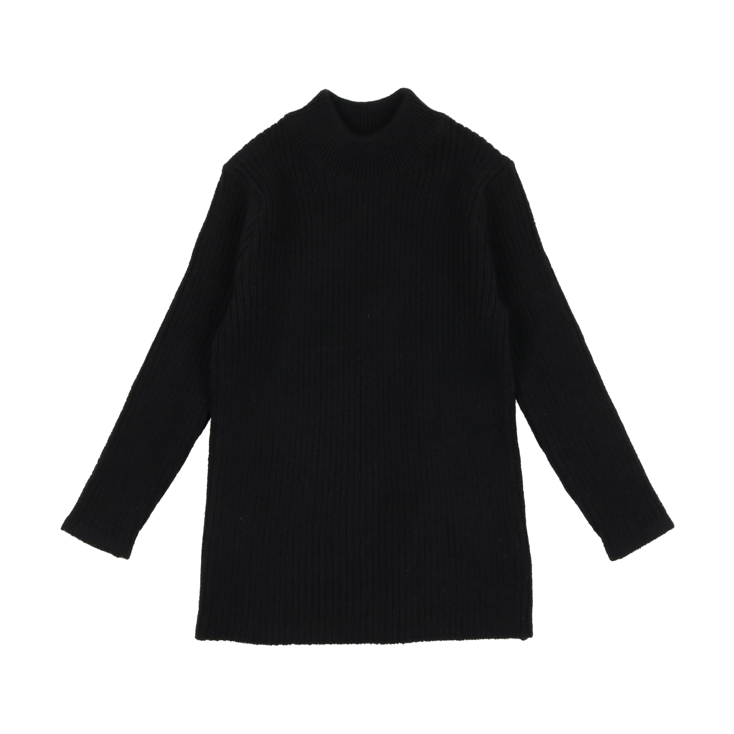 Black Basic Knit Mockneck