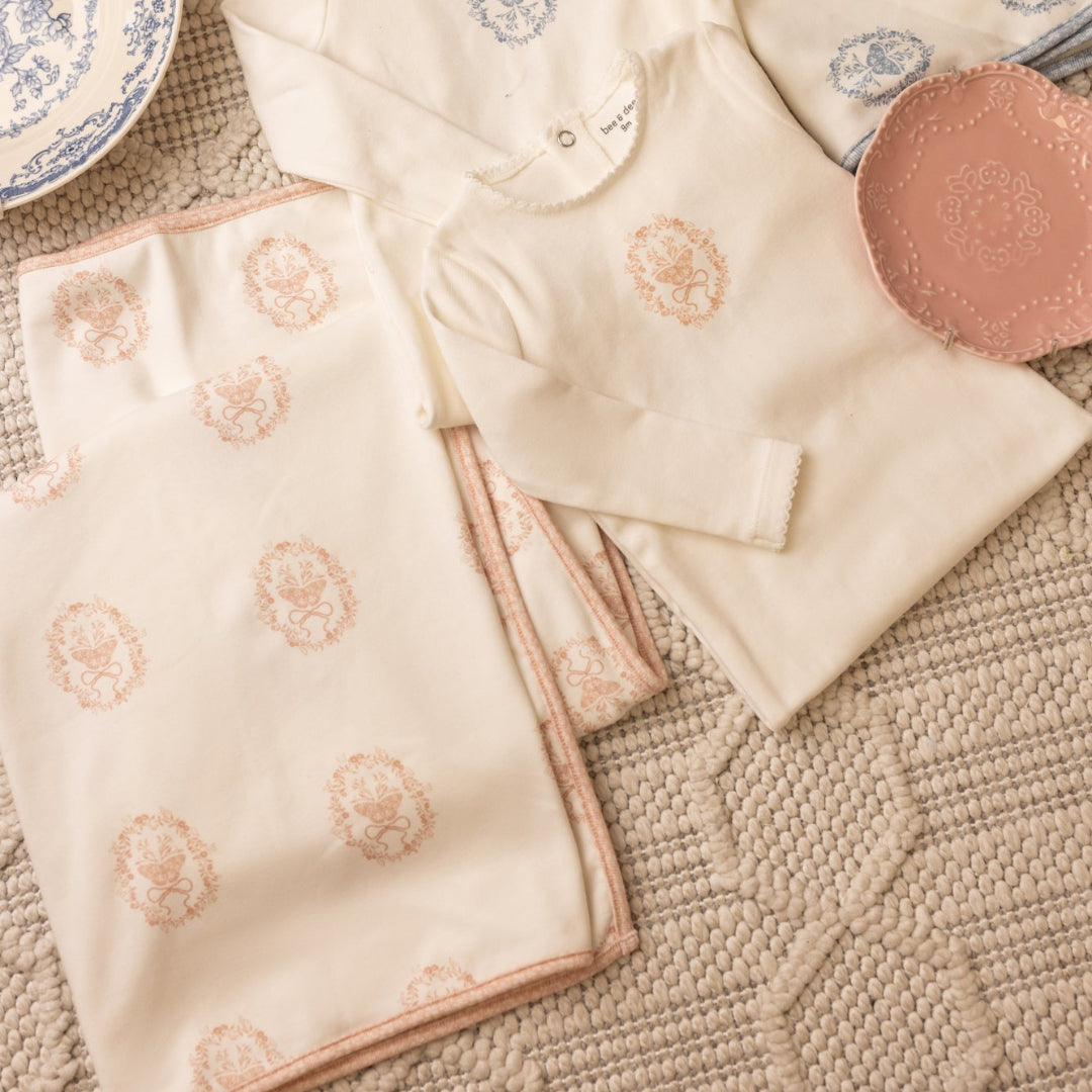 Chalk White Butterfly Motif Girls Layette Set