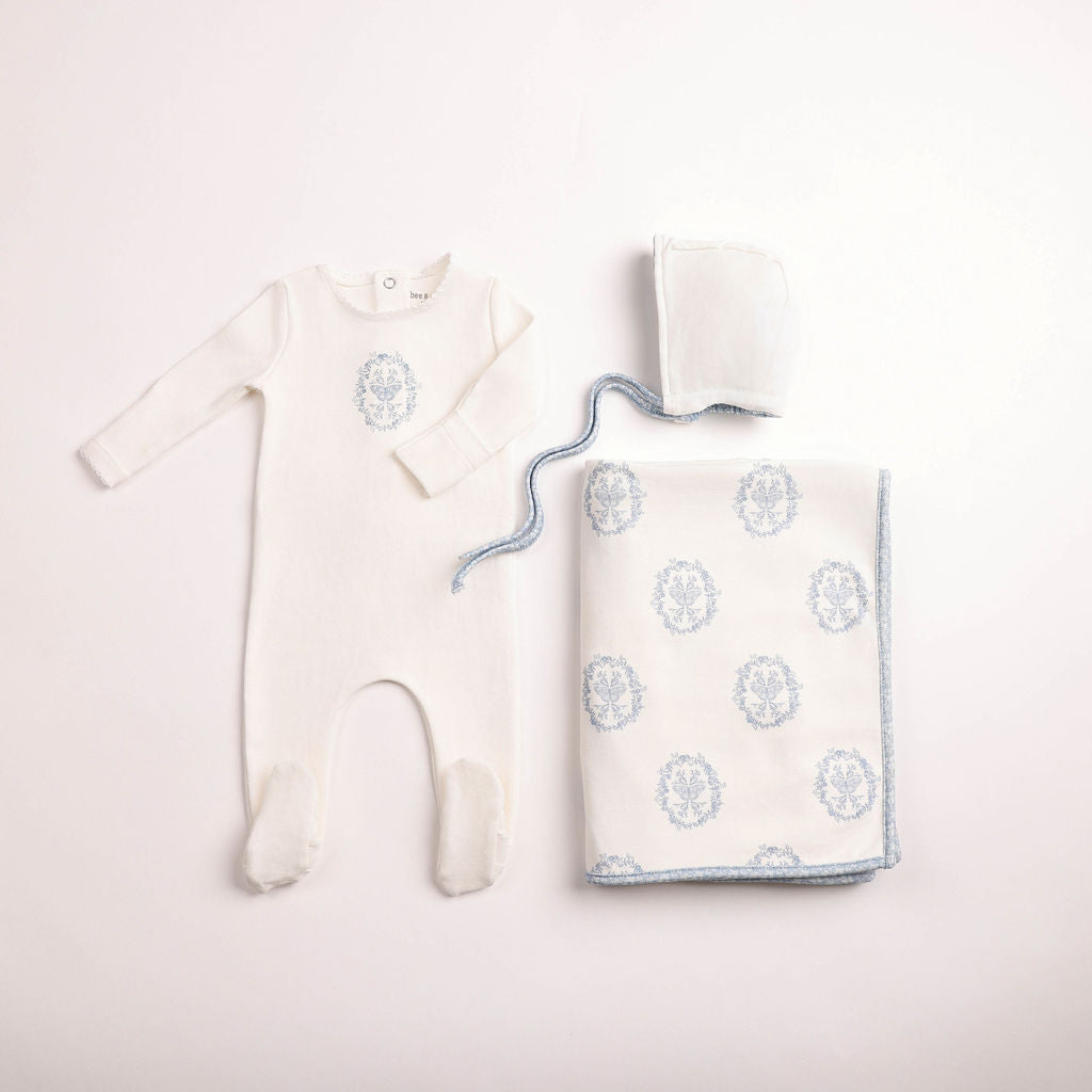 Chalk White Butterfly Motif Boys Layette Set