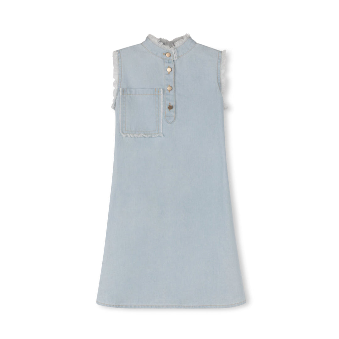 Light Blue Denim Frayed Edge Jumper