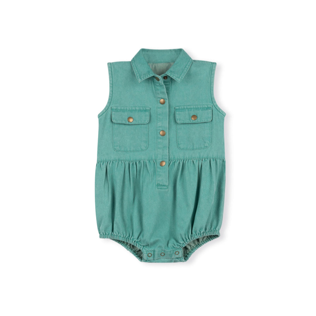 Green Gabe Denim Romper