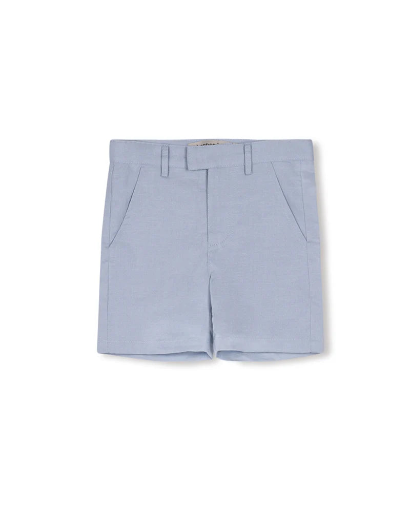 Light Blue Clean Linen Shorts