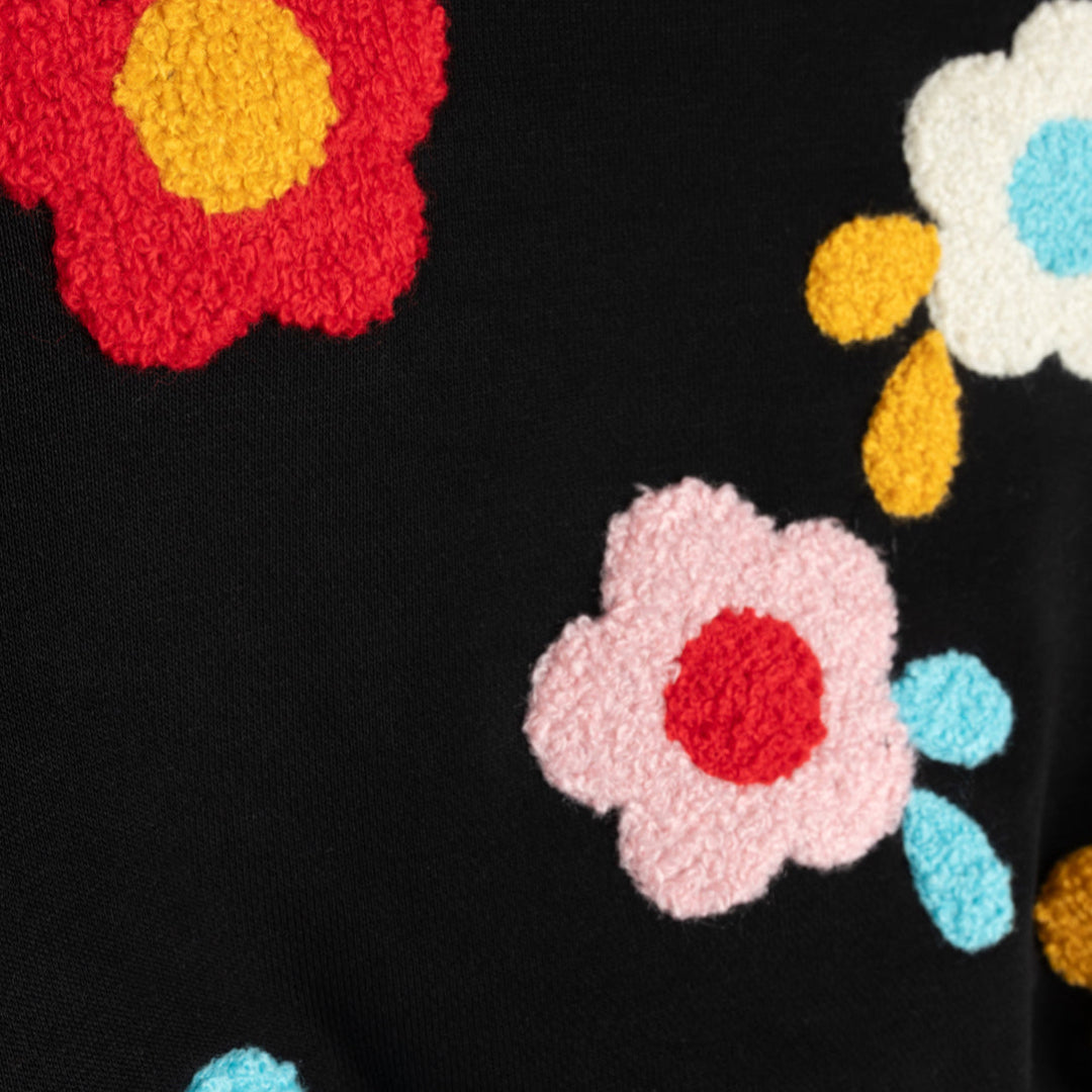 Black Floral Sherpa Sweatshirt And Leggings