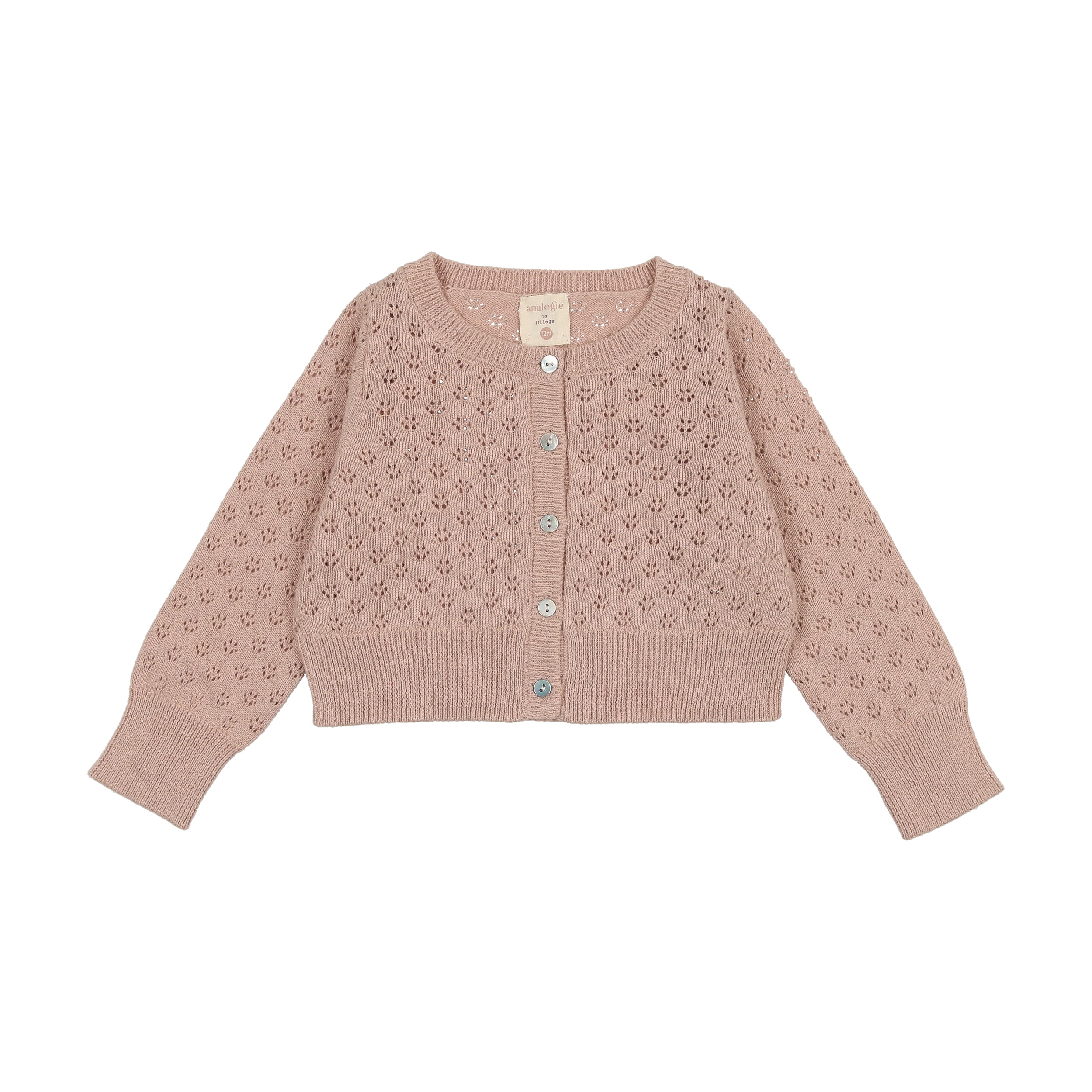 Pink Pointelle Cardigan