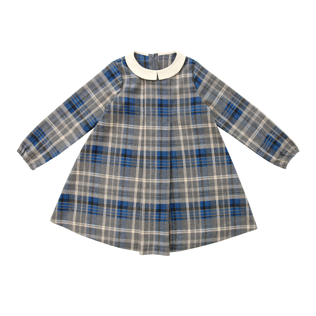 Plaid Dress W/ Cream Collar