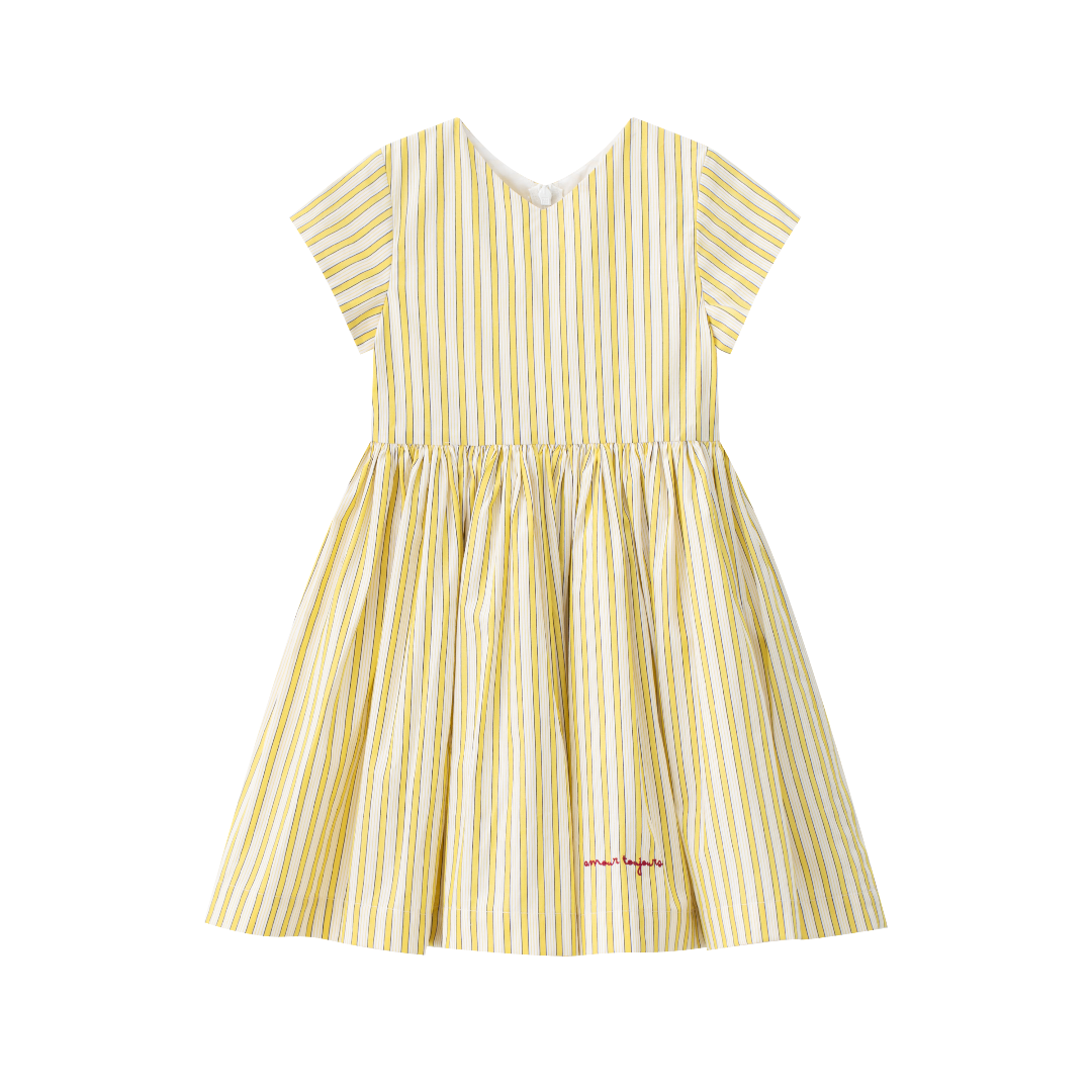 Yellow Striped S/S Dress