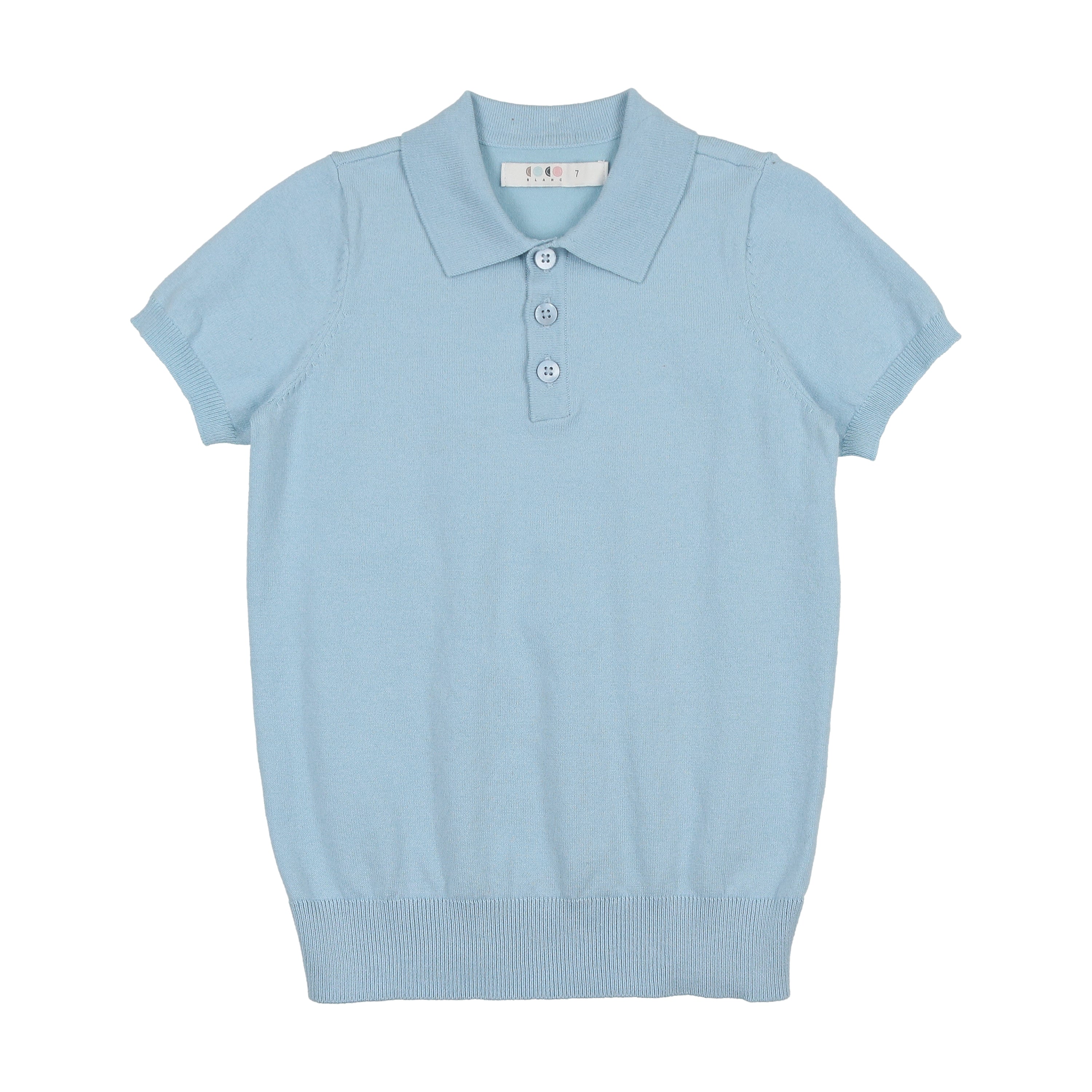 Pale Blue Boys Knit Polo