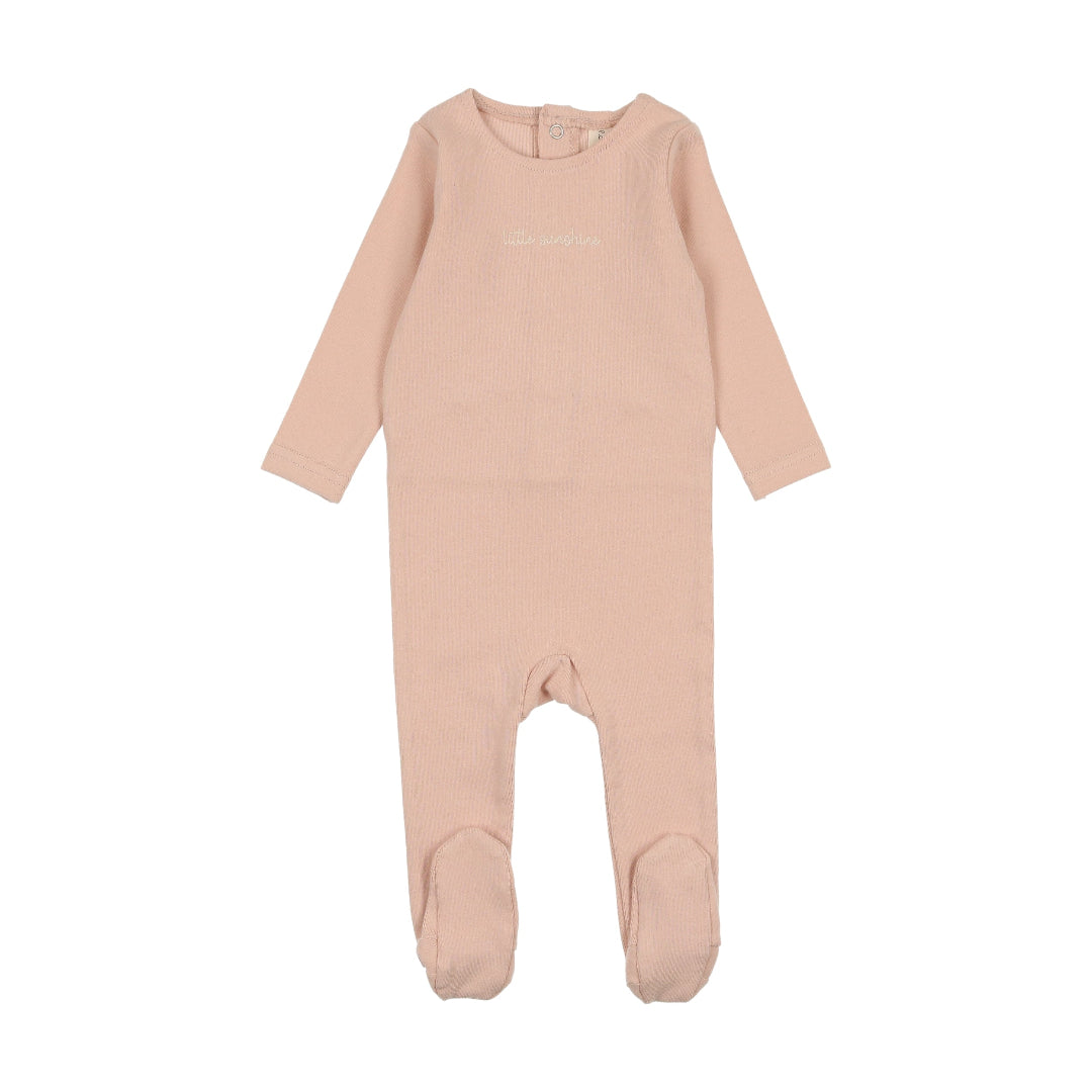 Shell Pink Cotton Word Footie