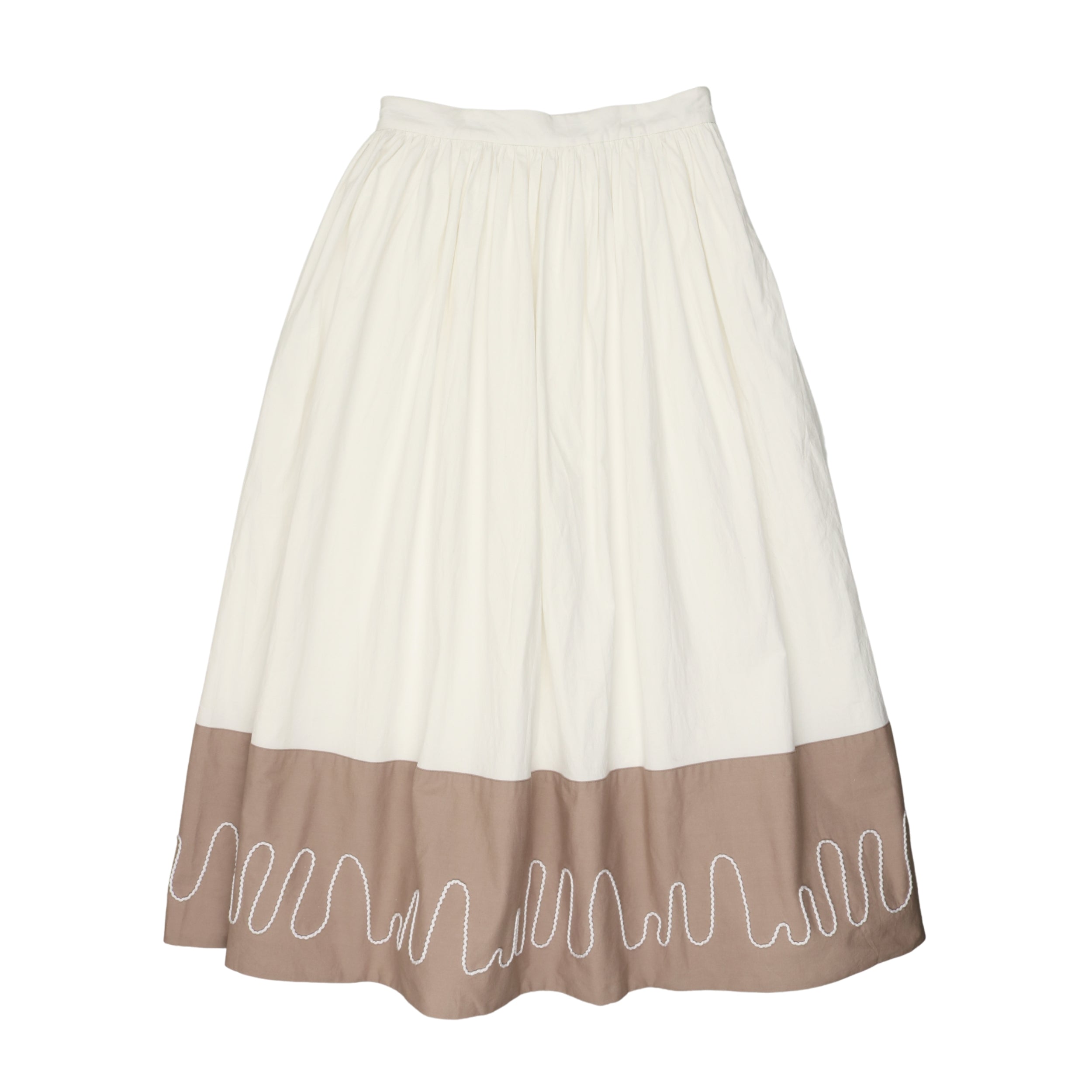 Ivory/Taupe Colorblock Skirt