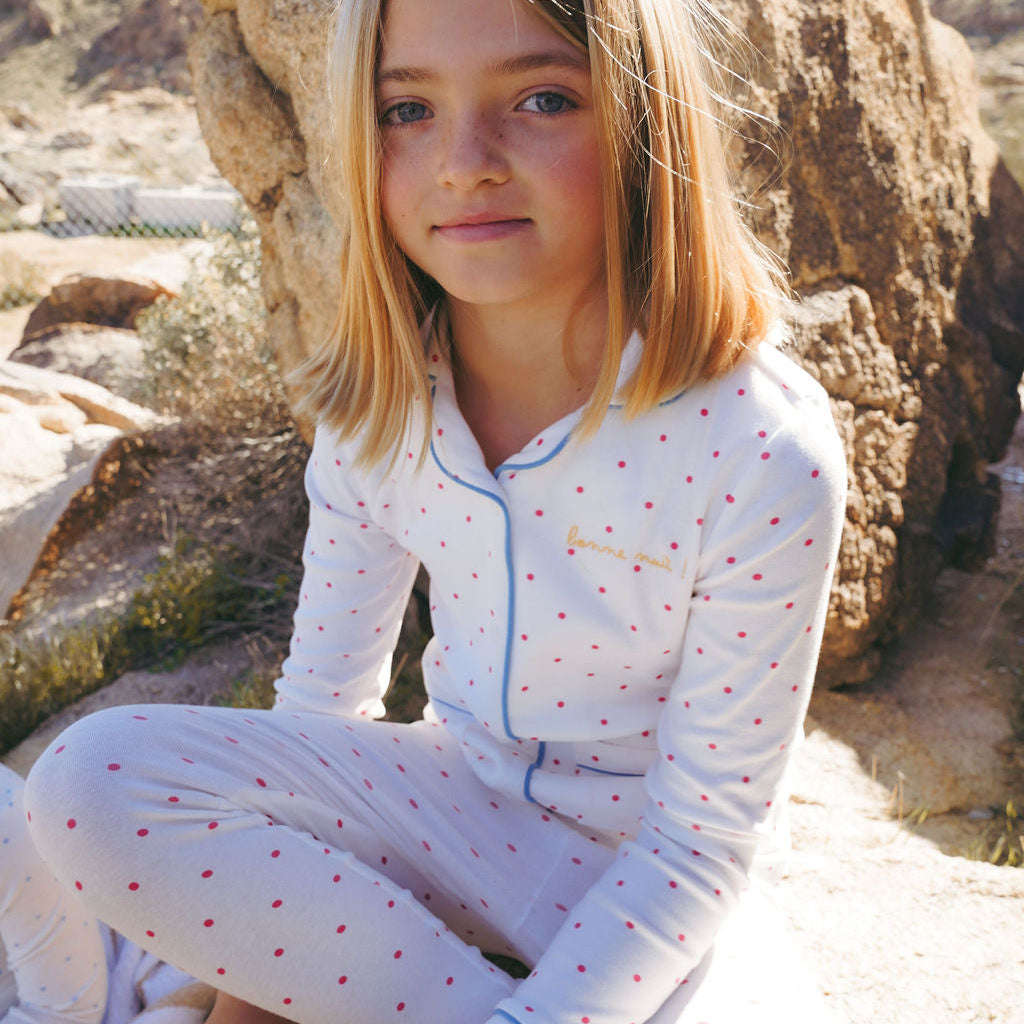 Pink Polka Dot Long PJ